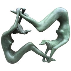 Patinated Bronze Sculpture, circa 1970, Creator to Identify
