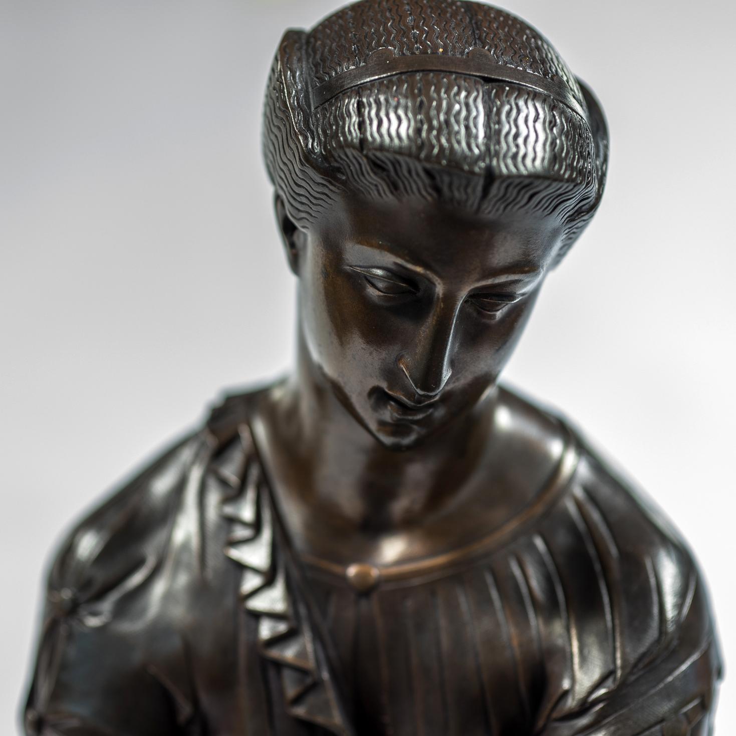 19th Century Patinated Bronze Sculpture Depicting Thetis by Emile Hebert For Sale