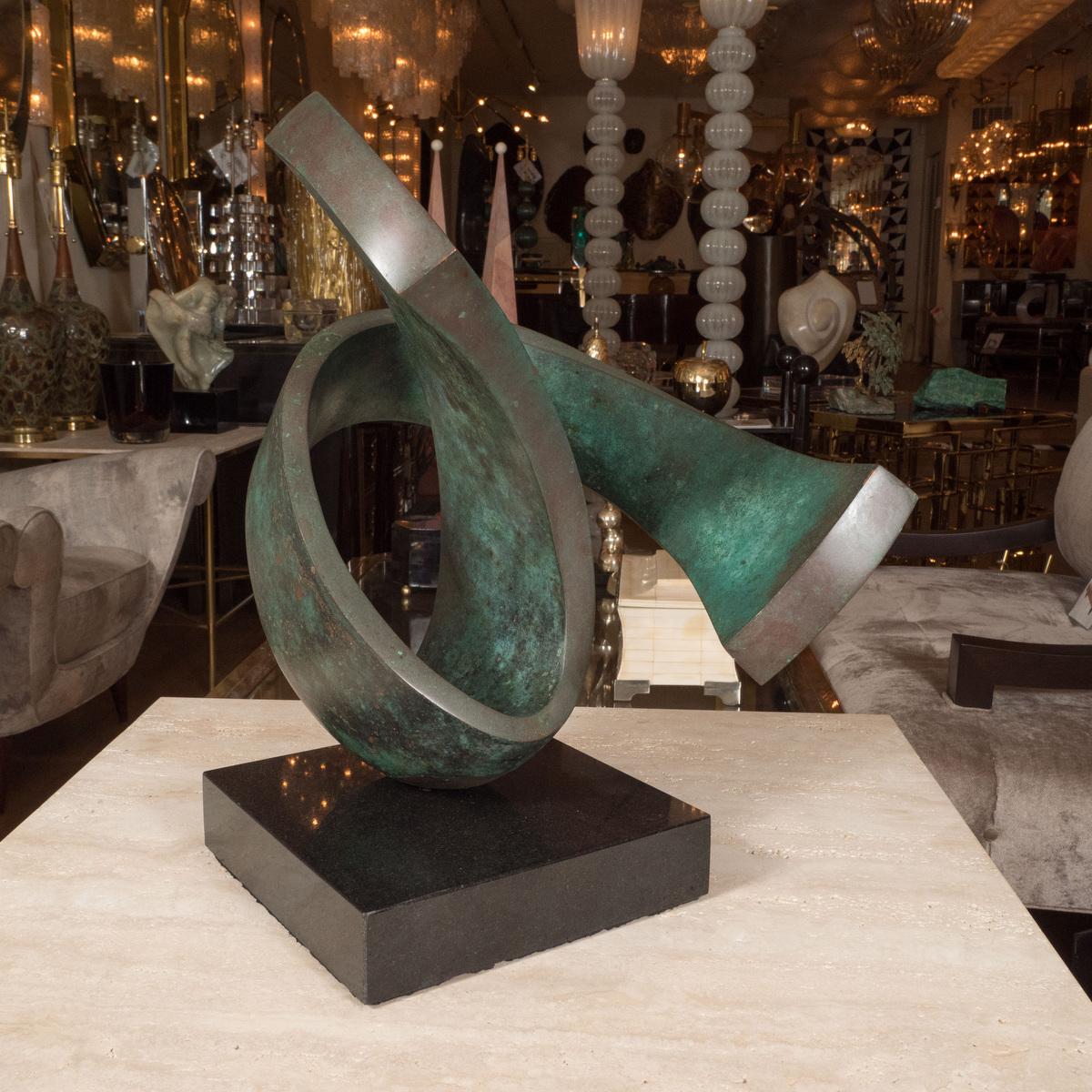 Mid-Century Modern Patinated Bronze Sculpture For Sale