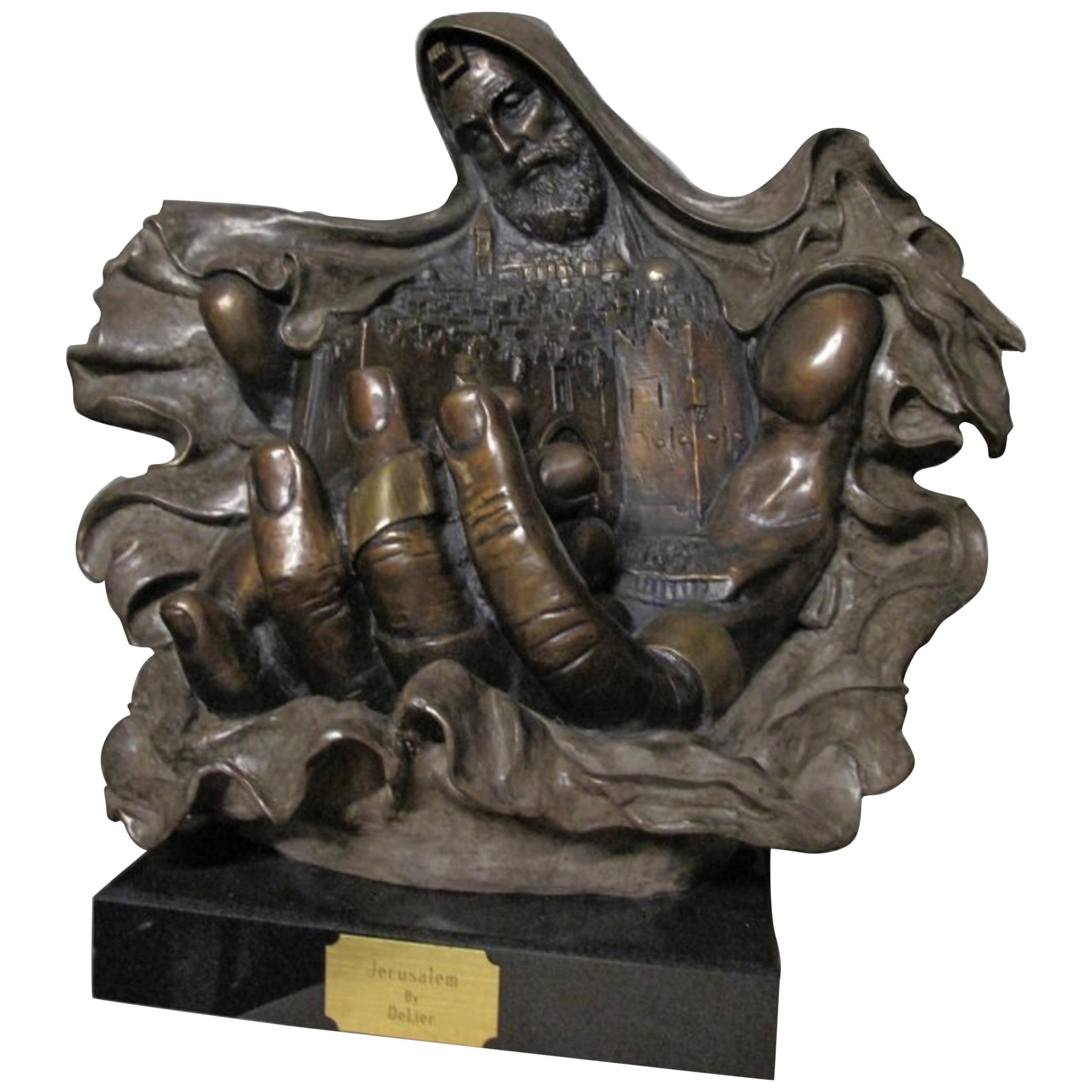 Patinated Bronze Sculpture "Jerusalem" by Delier For Sale