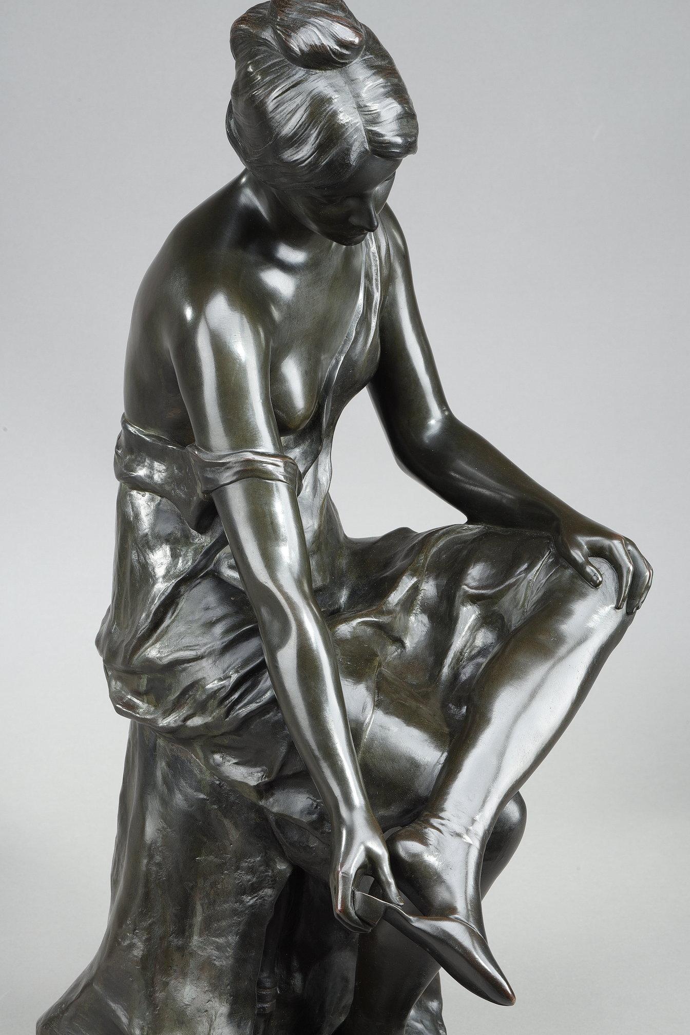 Patinated bronze sculpture, 