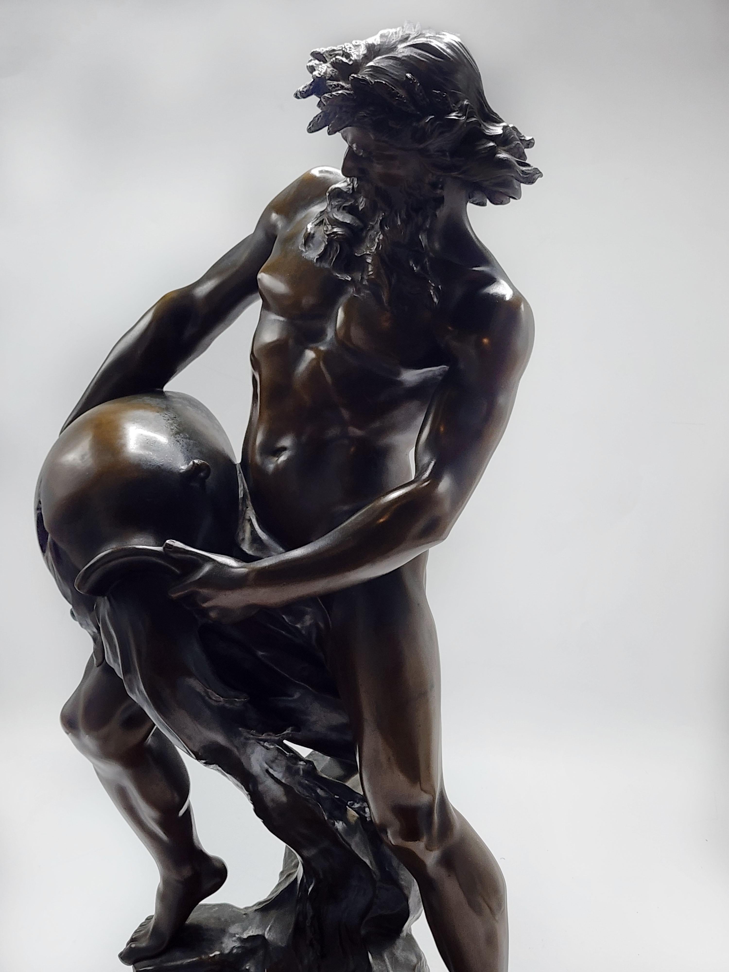 Escultura de bronce patinado 
