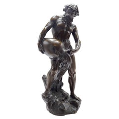 Escultura de bronce patinado "Le Torrent" de Jean-Baptiste Germain