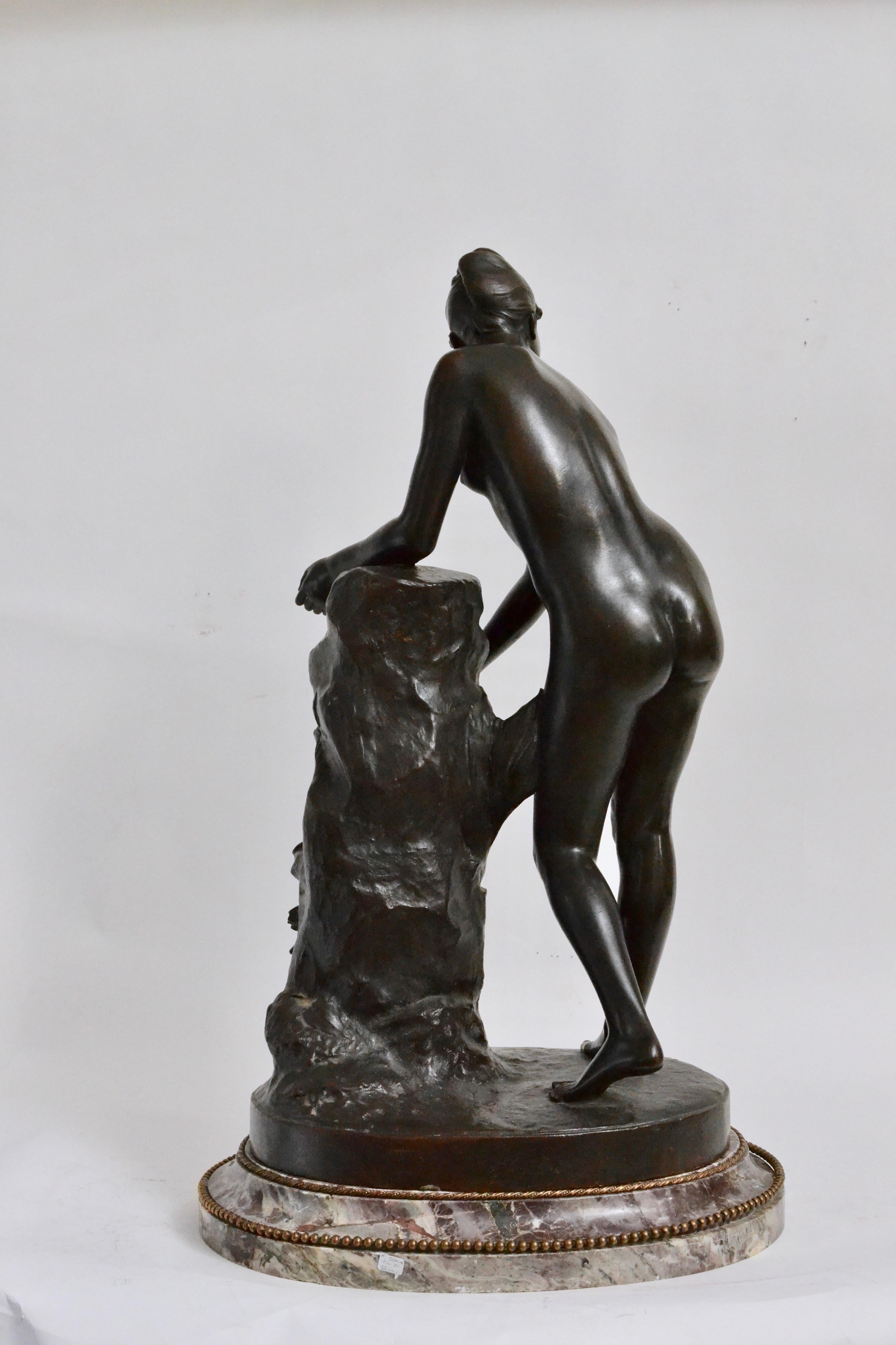Patinated Bronze Sculpture of a Standing Woman Signed Malvina Brach In Good Condition In Stockholm, SE