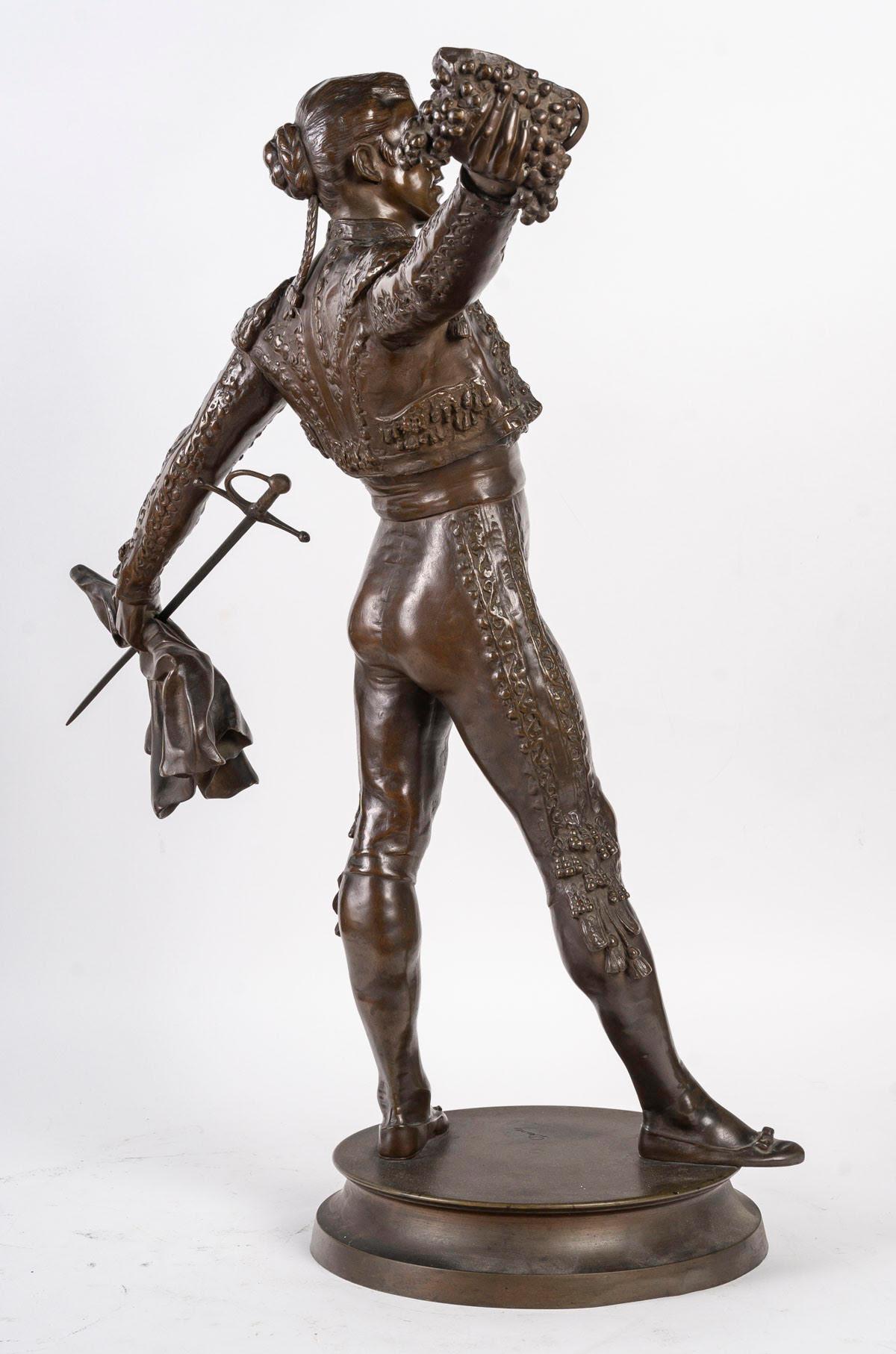 Patinated Bronze Sculpture of a Toreador, Early 20th Century. For Sale 2