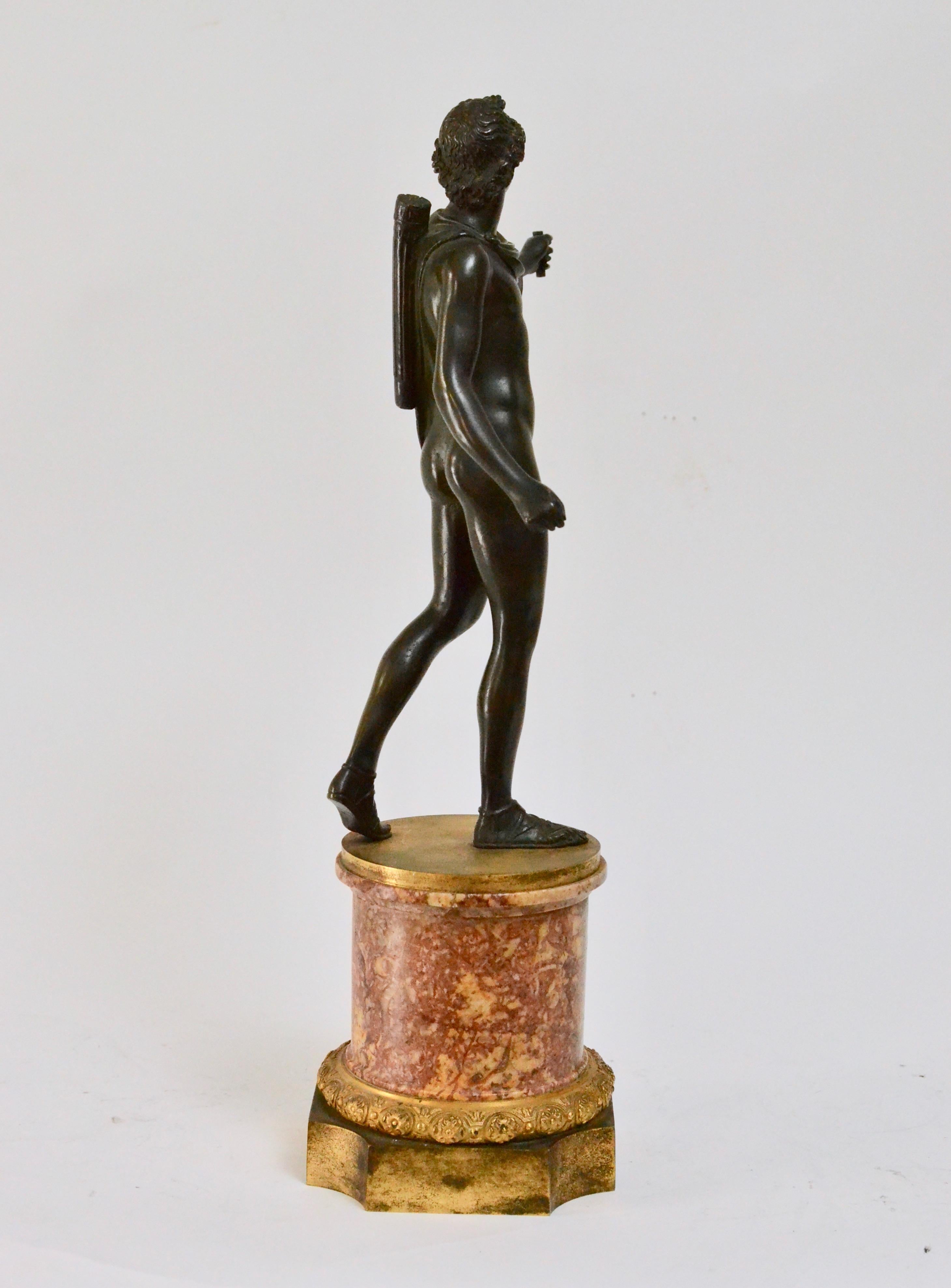 Patinated Bronze Sculpture of Apollo with an Ormolu Mounted Marble Base 5