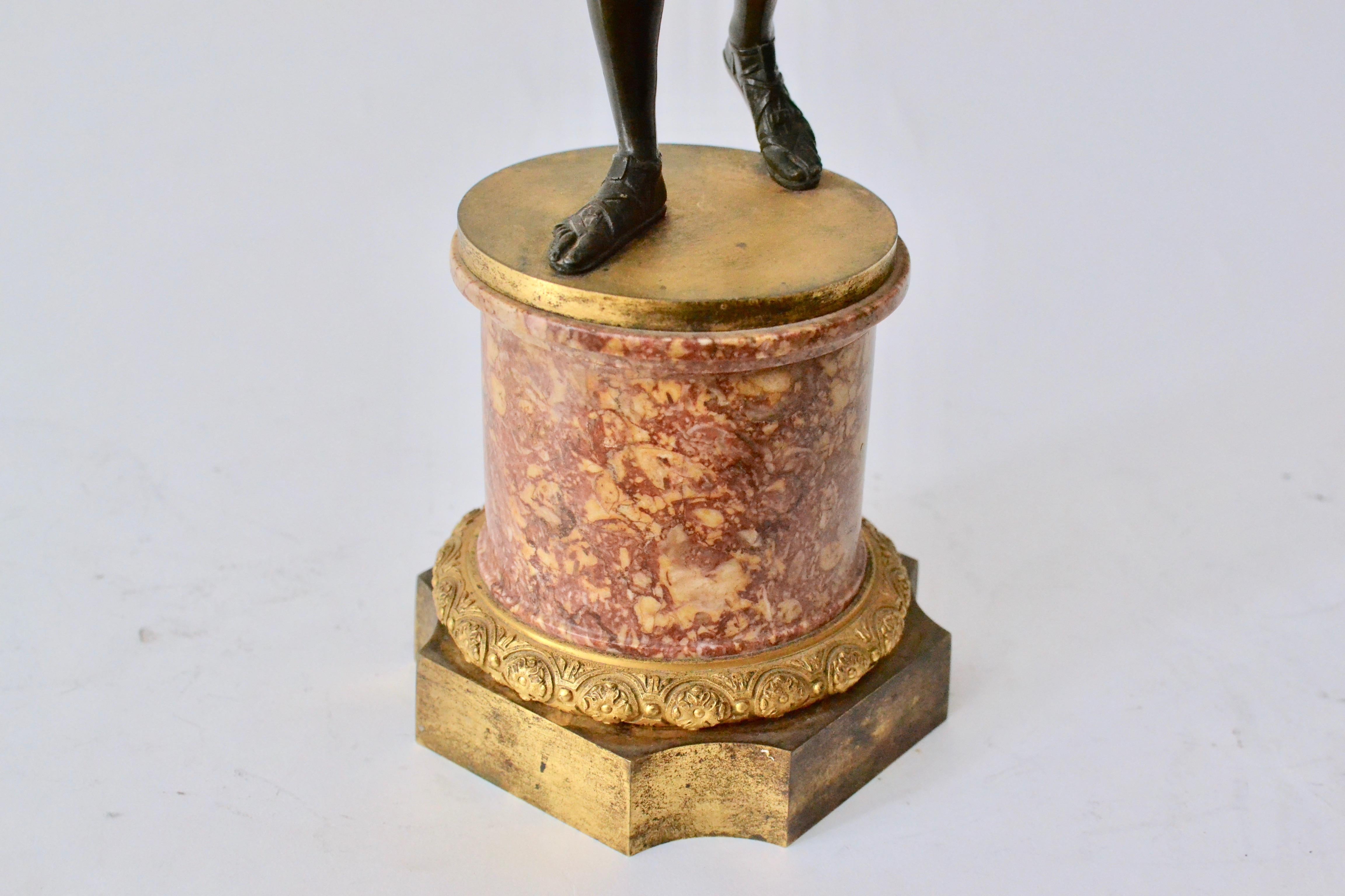 Patinated Bronze Sculpture of Apollo with an Ormolu Mounted Marble Base 2