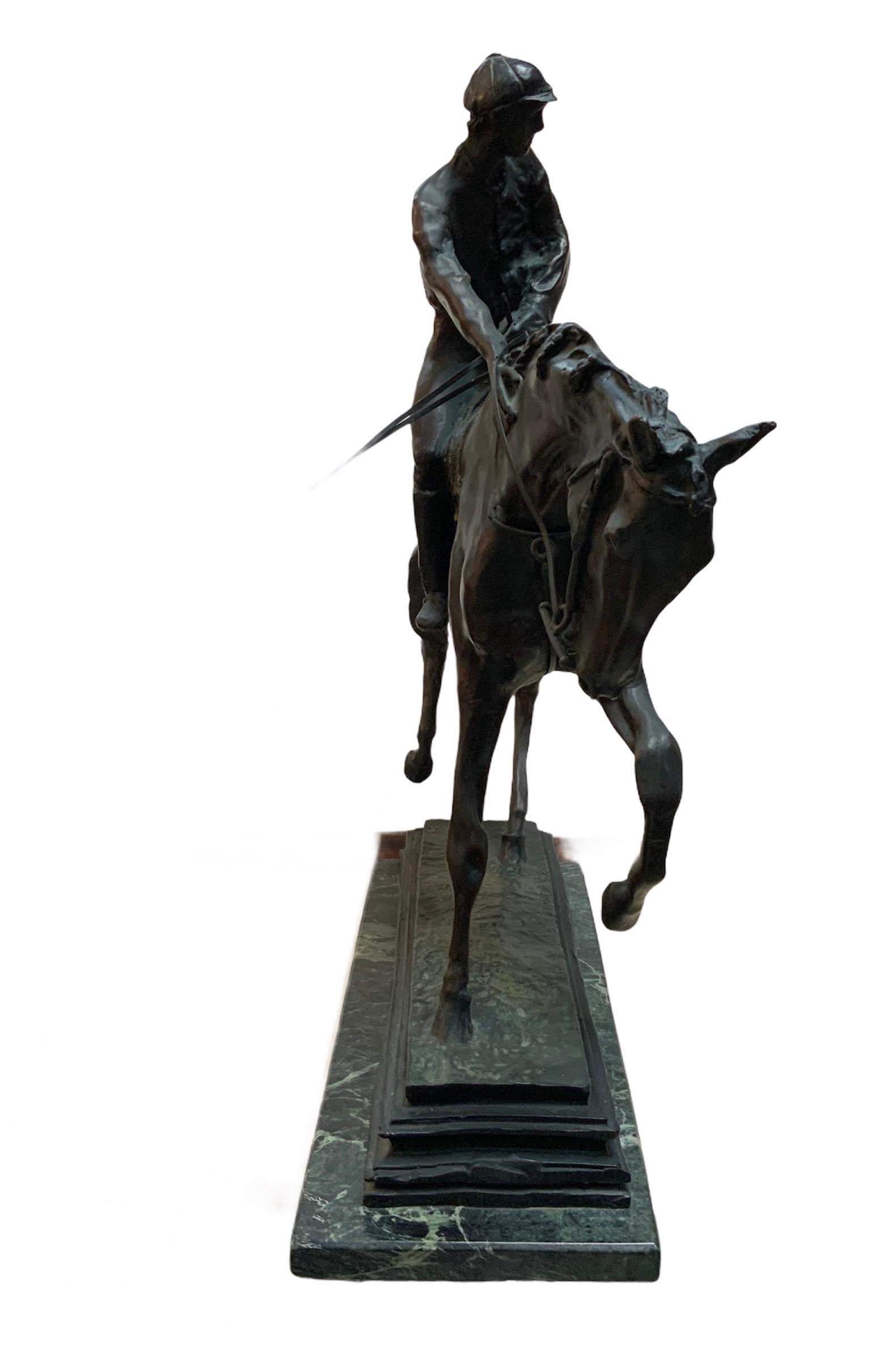 French Patinated Bronze Sculpture of Le Grand Jockey by Isidore J. Bonheur