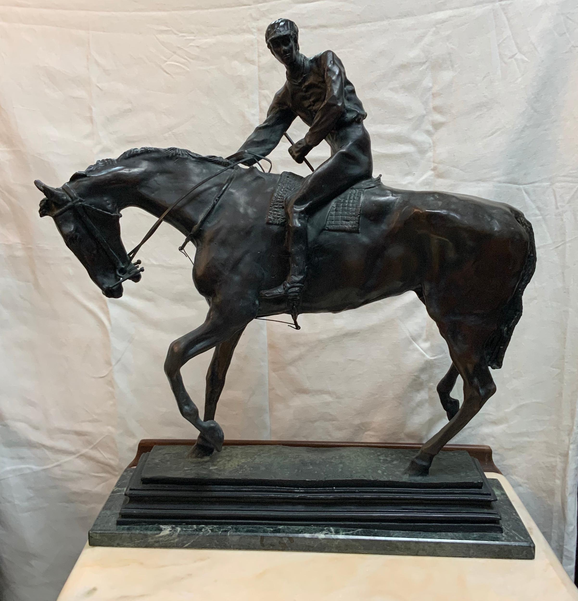 Patinated Bronze Sculpture of Le Grand Jockey by Isidore J. Bonheur 1
