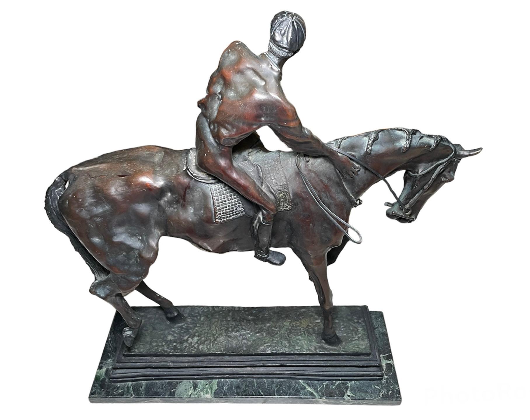 Patinated Bronze Sculpture of Le Grand Jockey by Isidore J. Bonheur 1