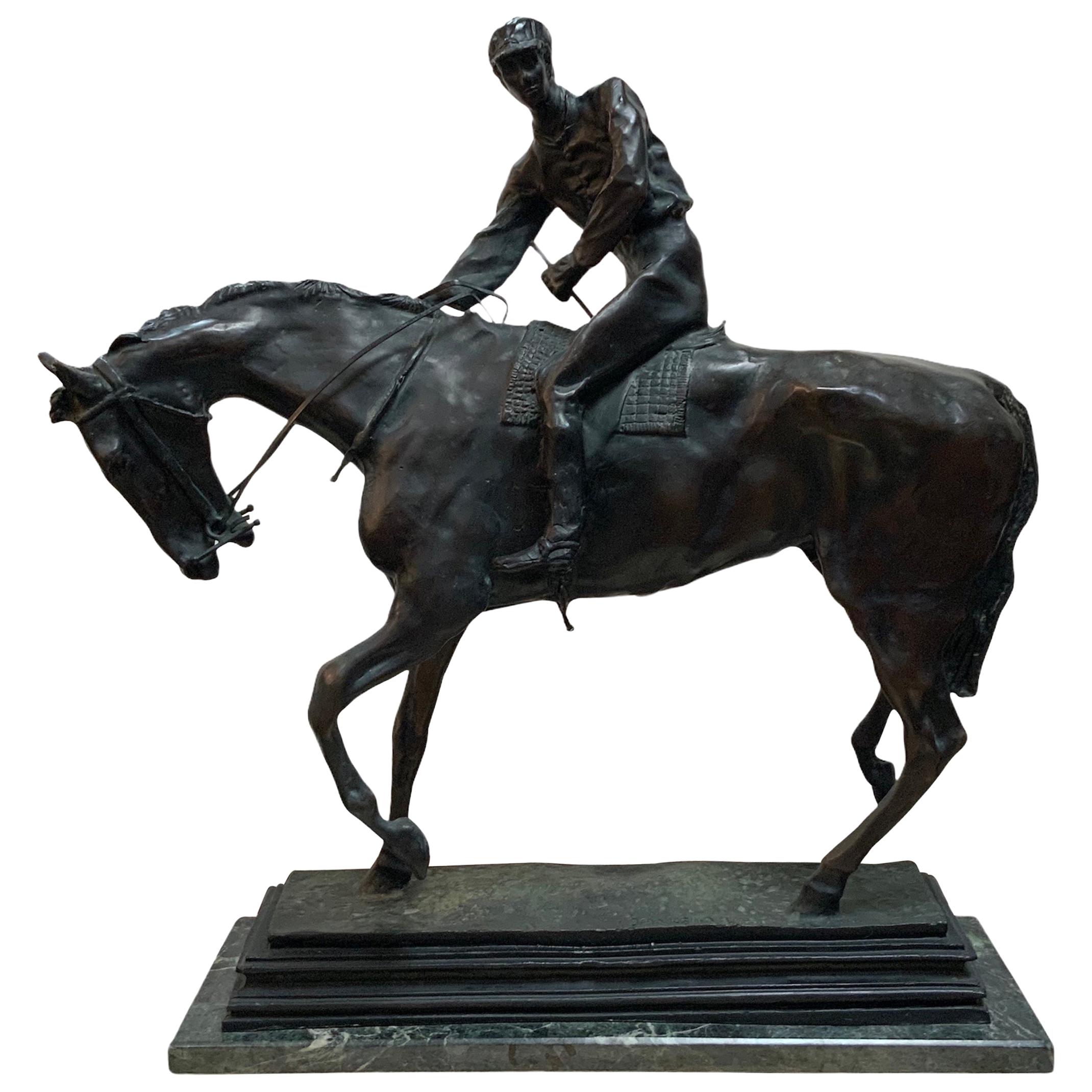 Patinated Bronze Sculpture of Le Grand Jockey by Isidore J. Bonheur