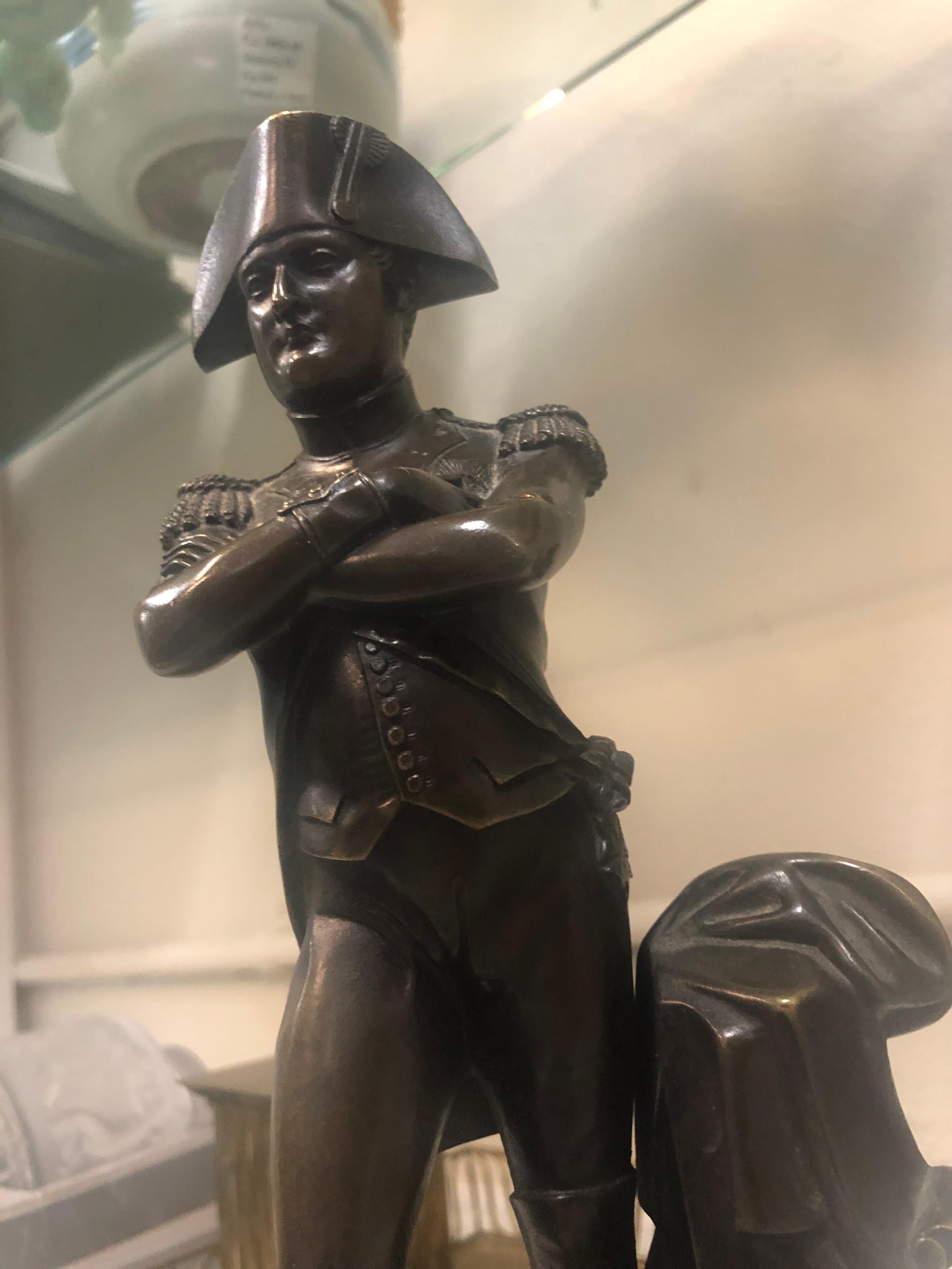 19th Century Patinated Bronze Sculpture of Napoleon For Sale