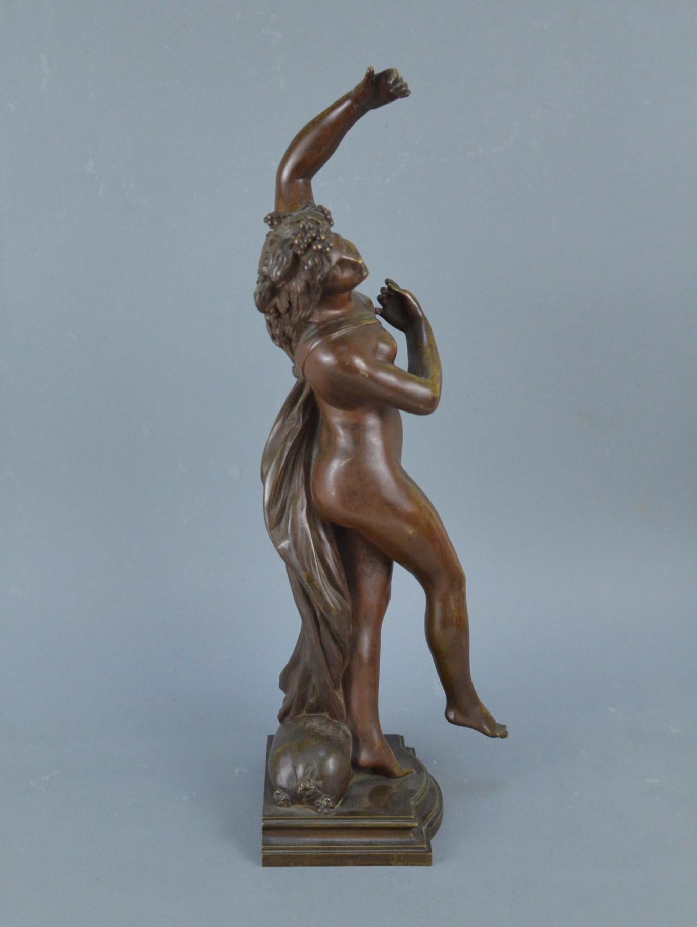 Patinated Bronze Sculpture Representing a Bacchante 19th Century (Französisch)