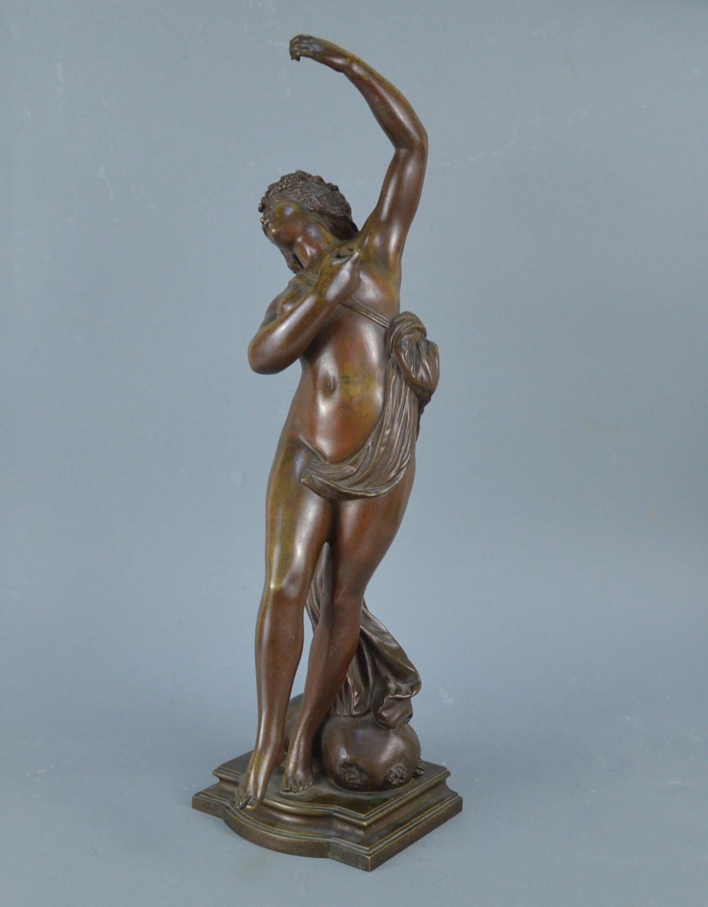 Patinated Bronze Sculpture Representing a Bacchante 19th Century (19. Jahrhundert)