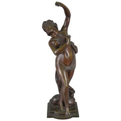 Patinated Bronze Sculpture Representing a Bacchante 19th Century