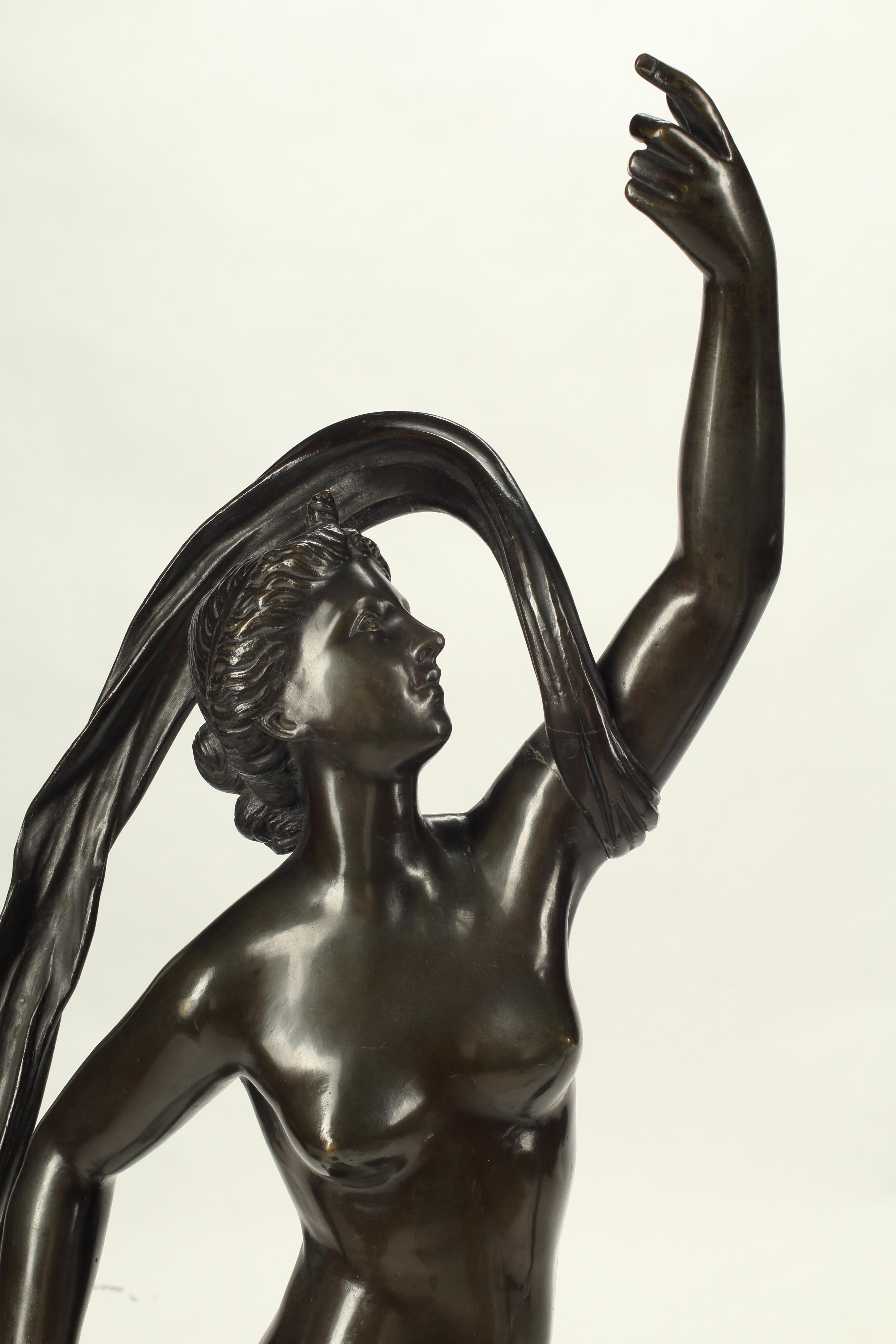 Francese Sculture in bronzo patinato di Mercurio e Fortuna, XIX secolo, Francia in vendita