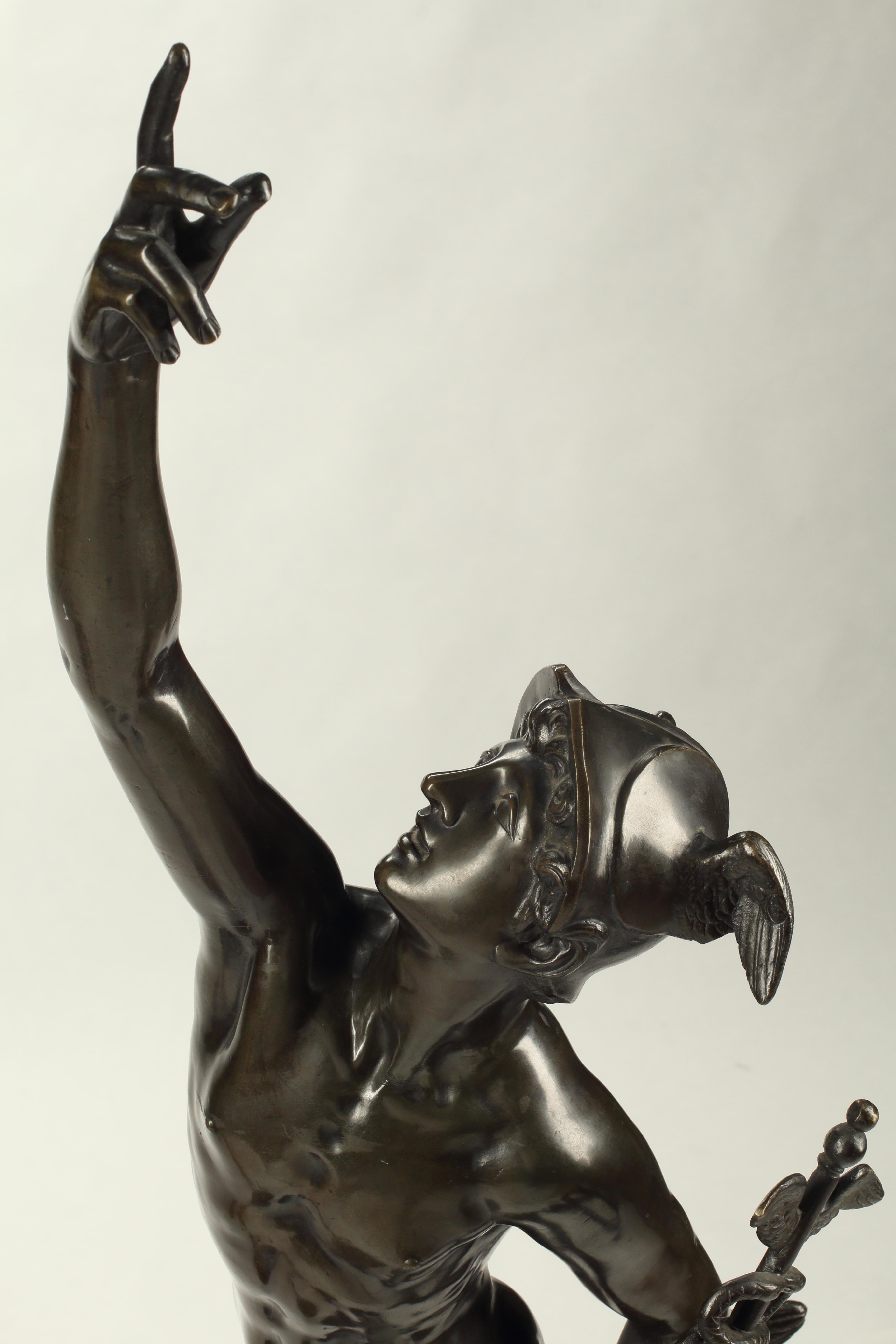Patinato Sculture in bronzo patinato di Mercurio e Fortuna, XIX secolo, Francia in vendita