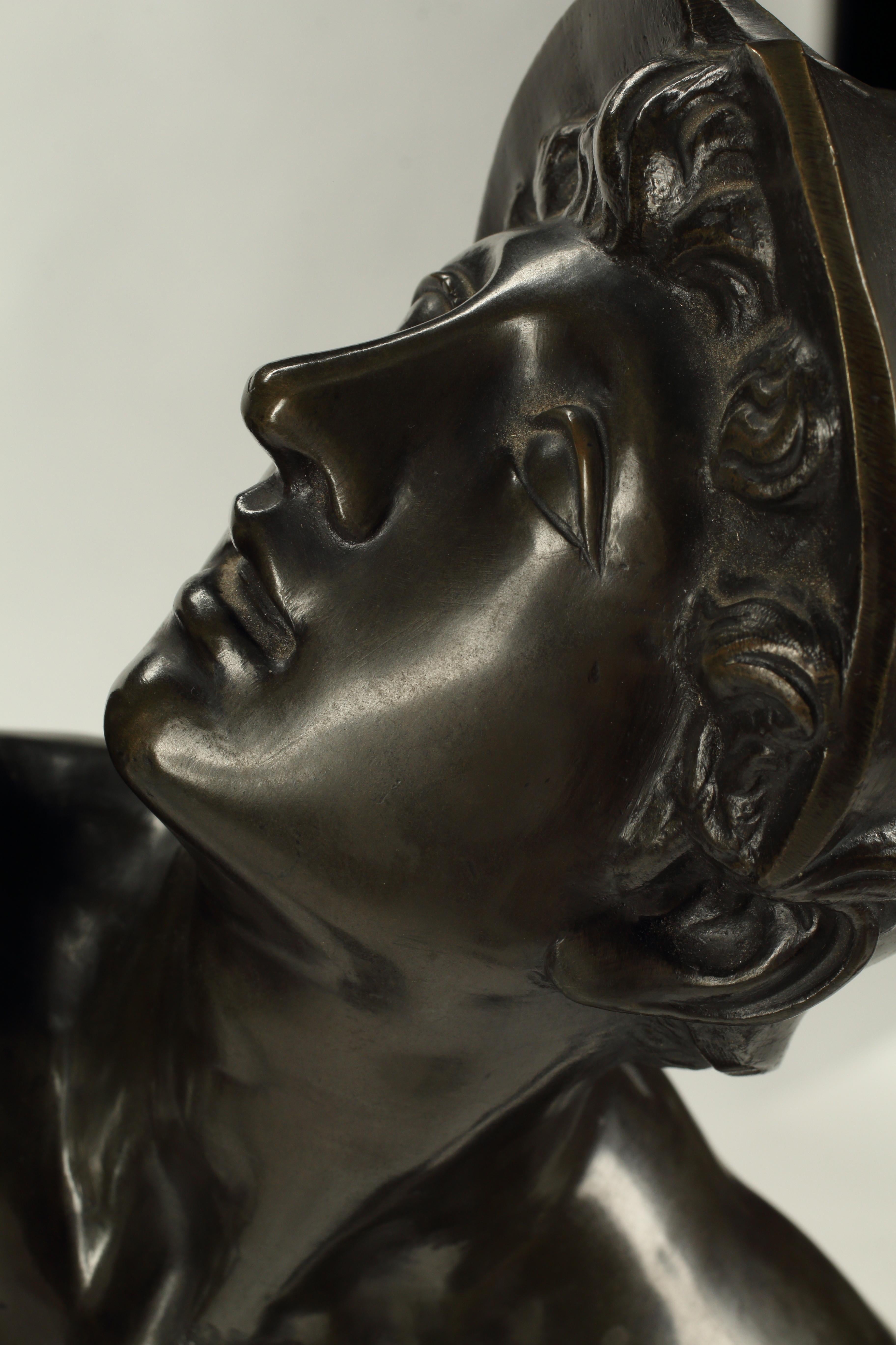 Sculture in bronzo patinato di Mercurio e Fortuna, XIX secolo, Francia In condizioni buone in vendita a El Monte, CA