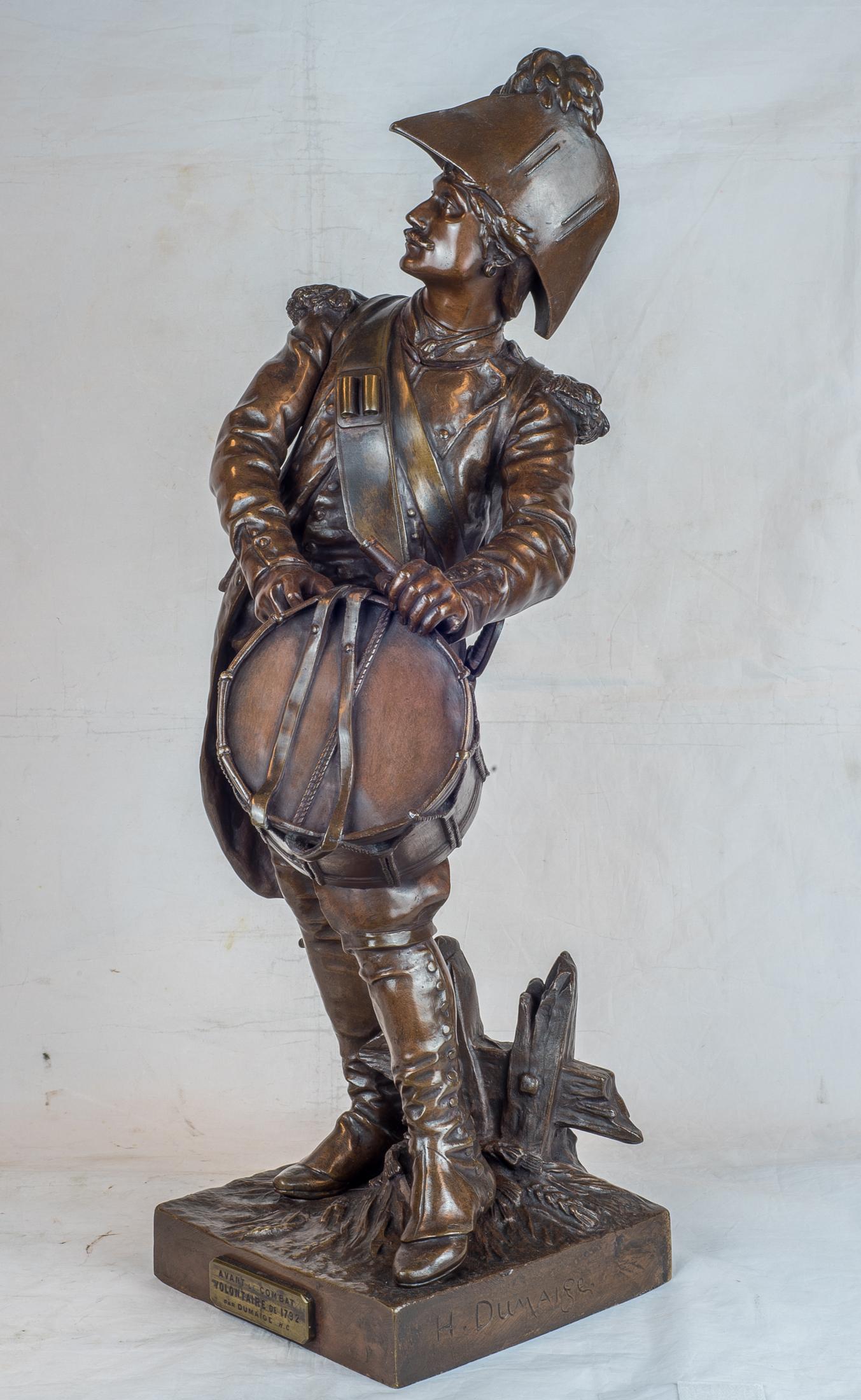 Patinierte Bronzeskulpturen von Soldaten von Etienne Dumaige (Französisch) im Angebot