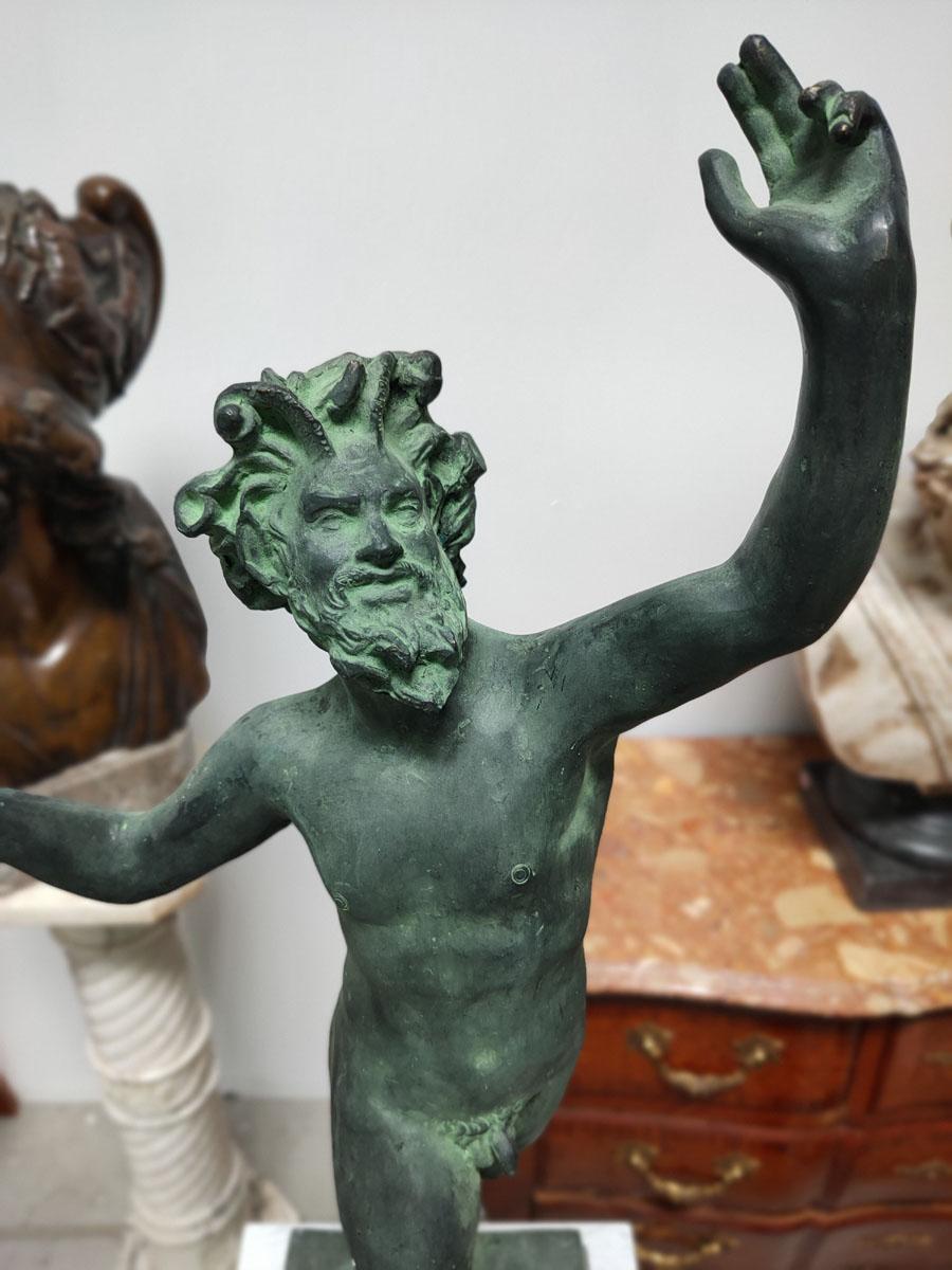 Patinated Bronze Sculpture of “Dancing Faun” For Sale 3