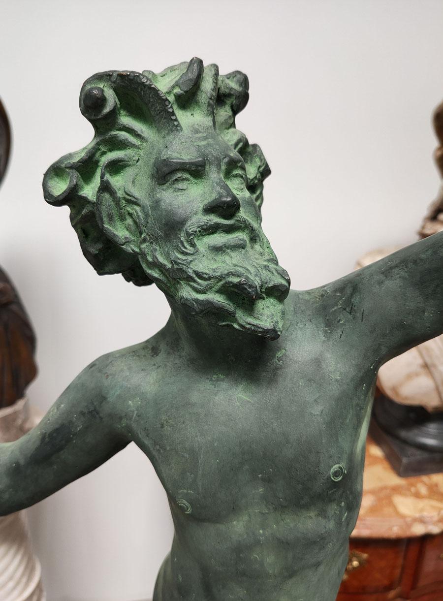 Patinated Bronze Sculpture of “Dancing Faun” For Sale 5