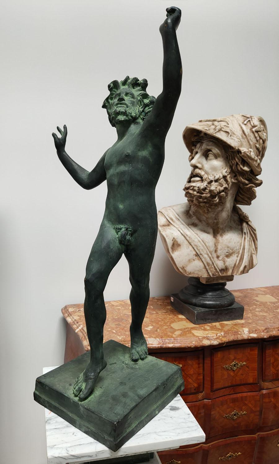 Patinated bronze sculpture of “Dancing Faun”
A stately, very effective and 