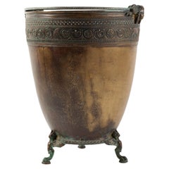 Patinated Bronze & Silver Inlaid Jardinière/Vessel/Bucket, Att. E.F. Caldwell
