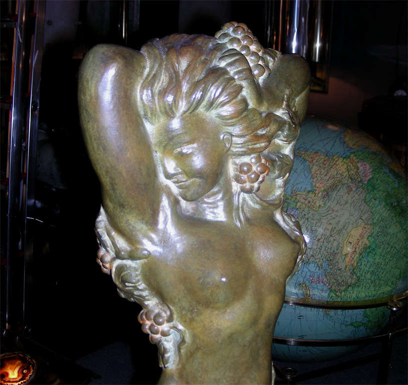 French Patinated Bronze Statue 