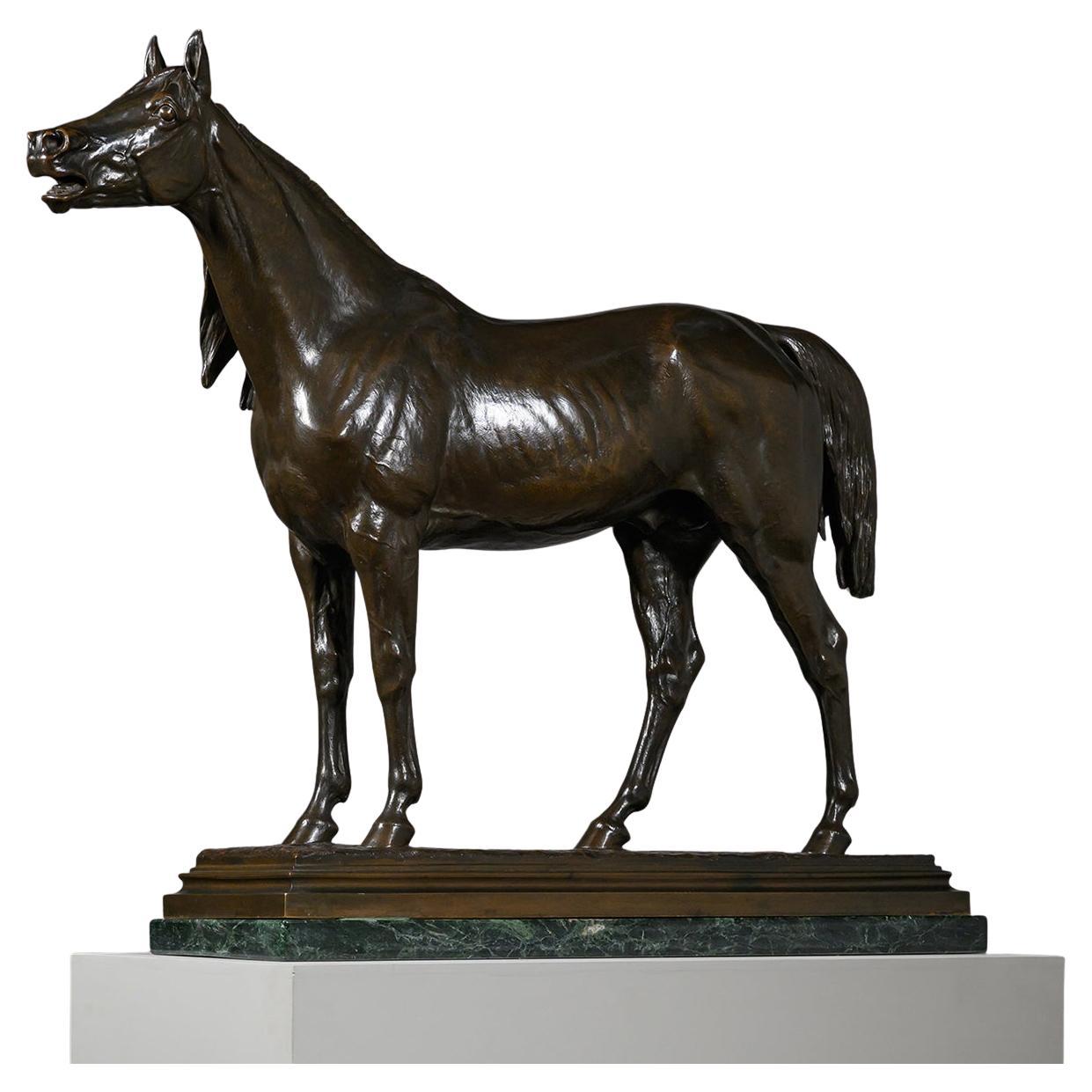 Patinated Bronze Statue Of ‘A Horse Calling’, By Isidore-Jules Bonheur