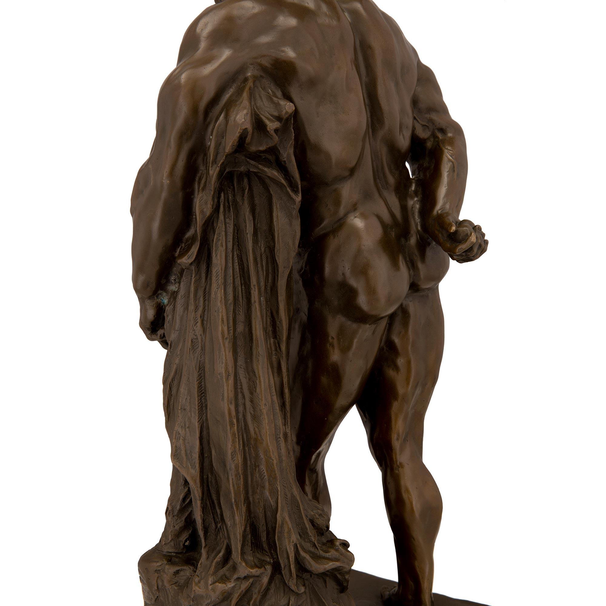 Patinated Bronze Statue of Hercules In Good Condition For Sale In West Palm Beach, FL
