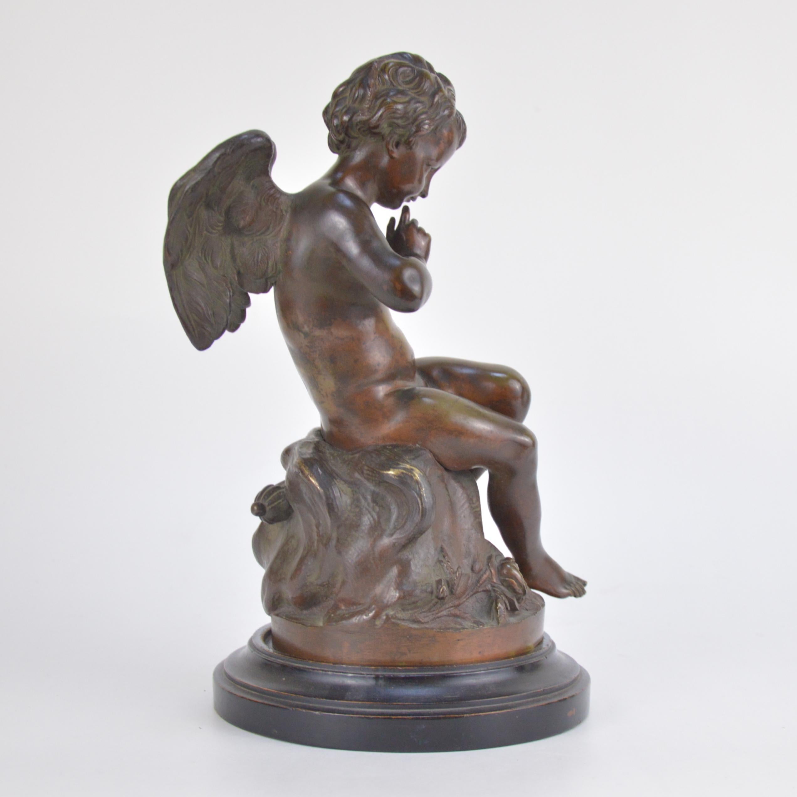 Patinated Bronze Statue Representing Amour, French School, 19th Century 2