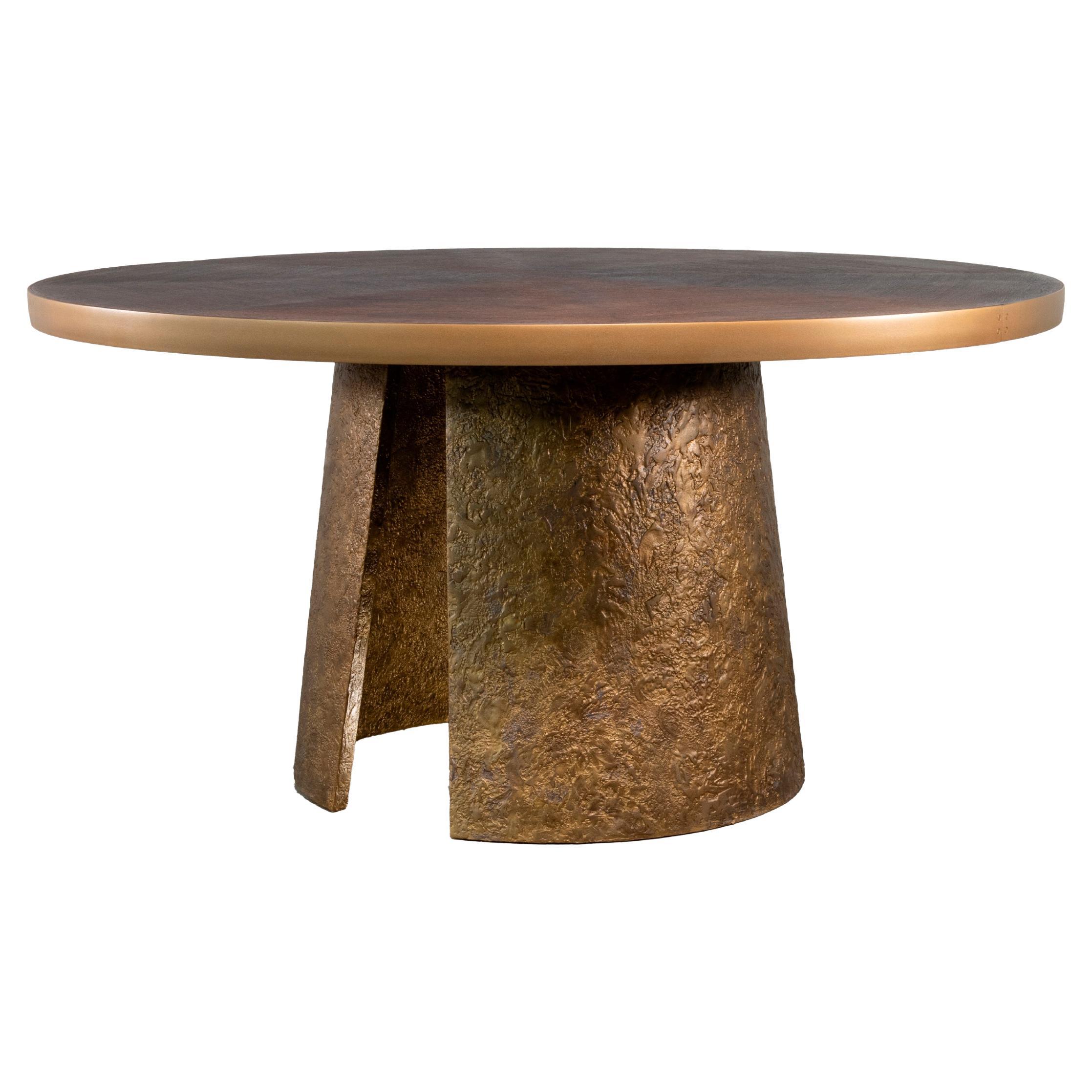 Sculptural Dining Table with Patinated Bronze Base by Costantini, Marcus
