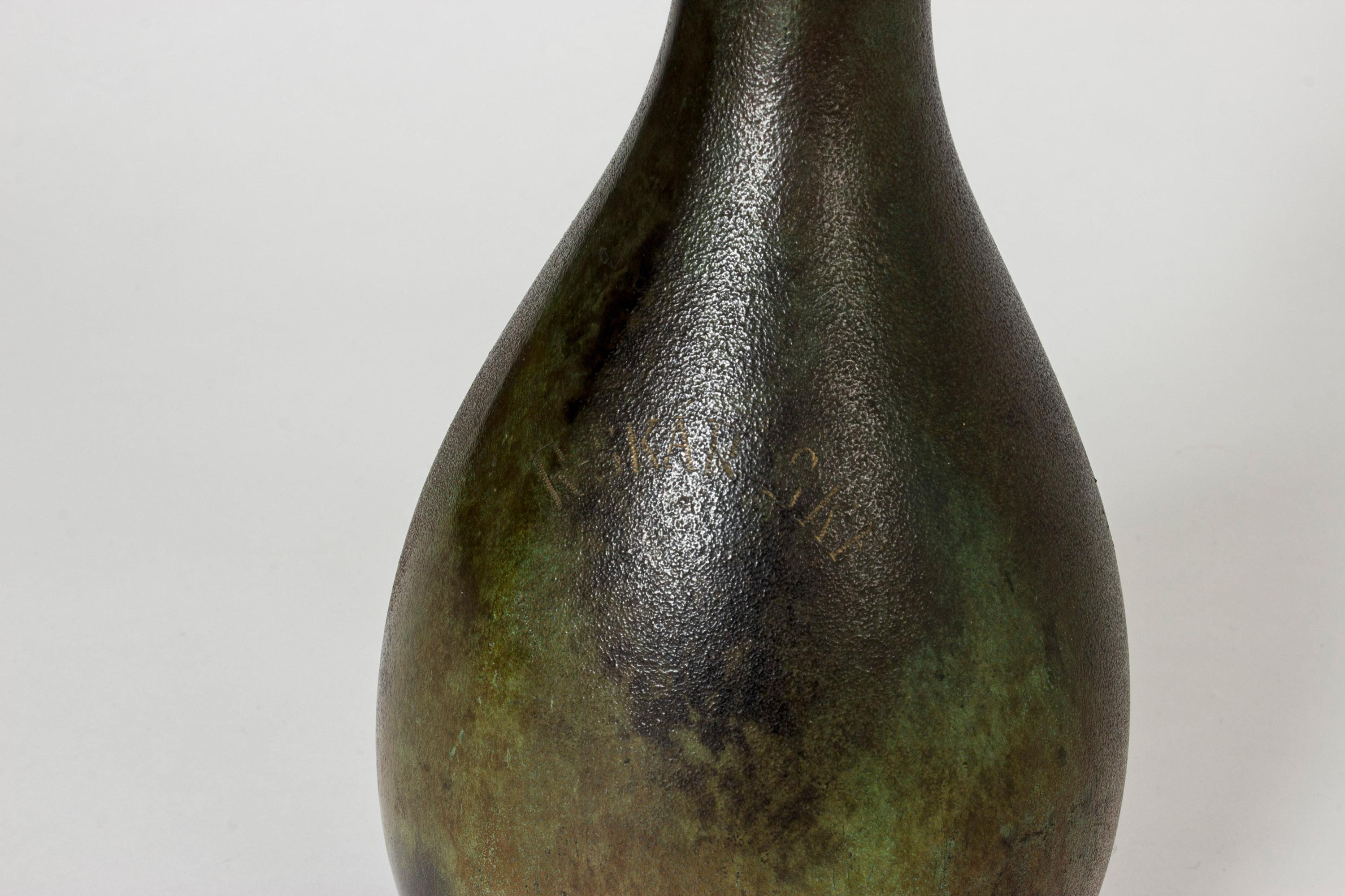 Swedish Patinated Bronze Vase from GAB