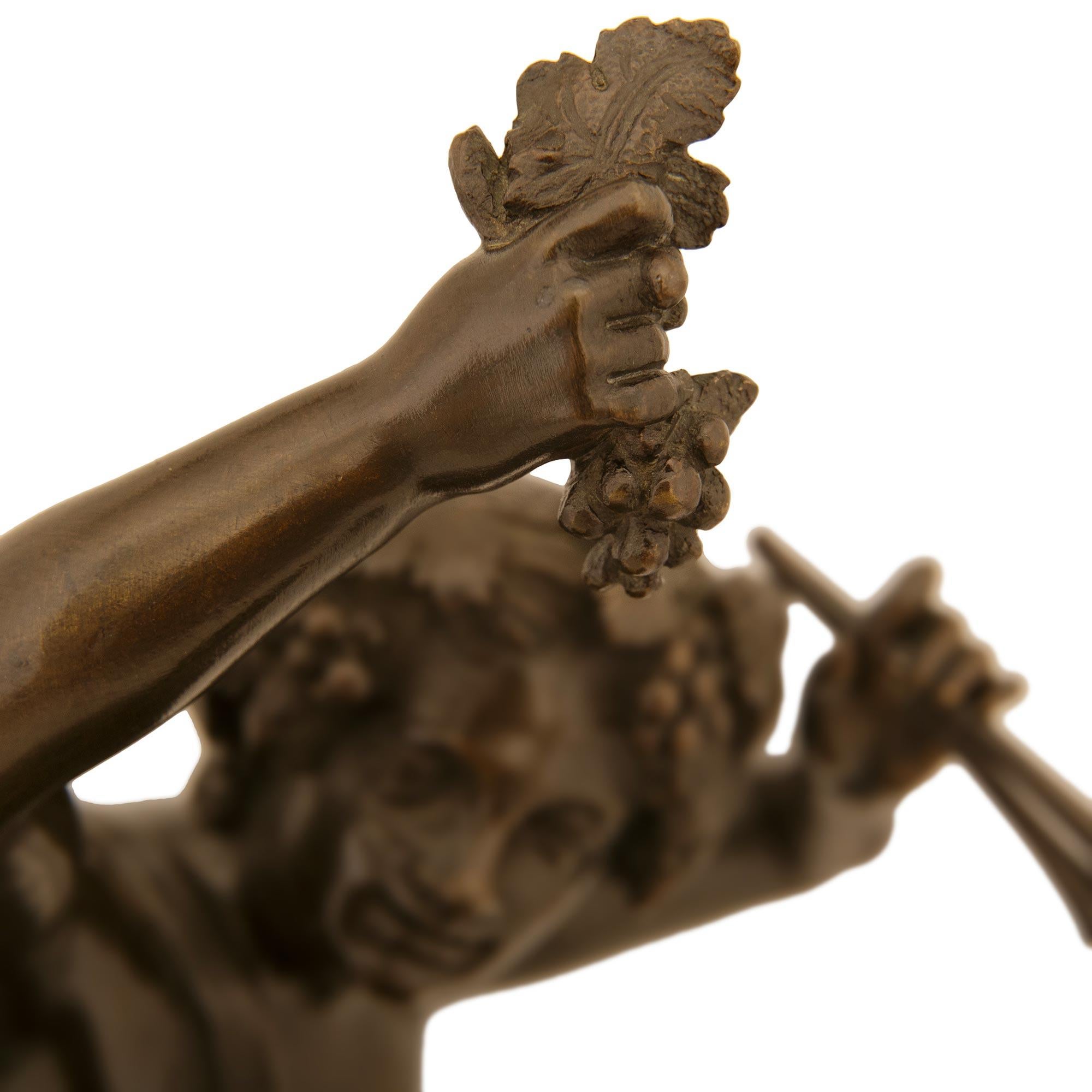 patinated Bronze, Verde Antico and Rouge Griotte marble statues For Sale 1