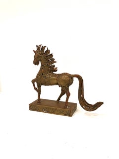 Patinated Bronze Welded Horse Sculpture by Pal Kepenyes Signed