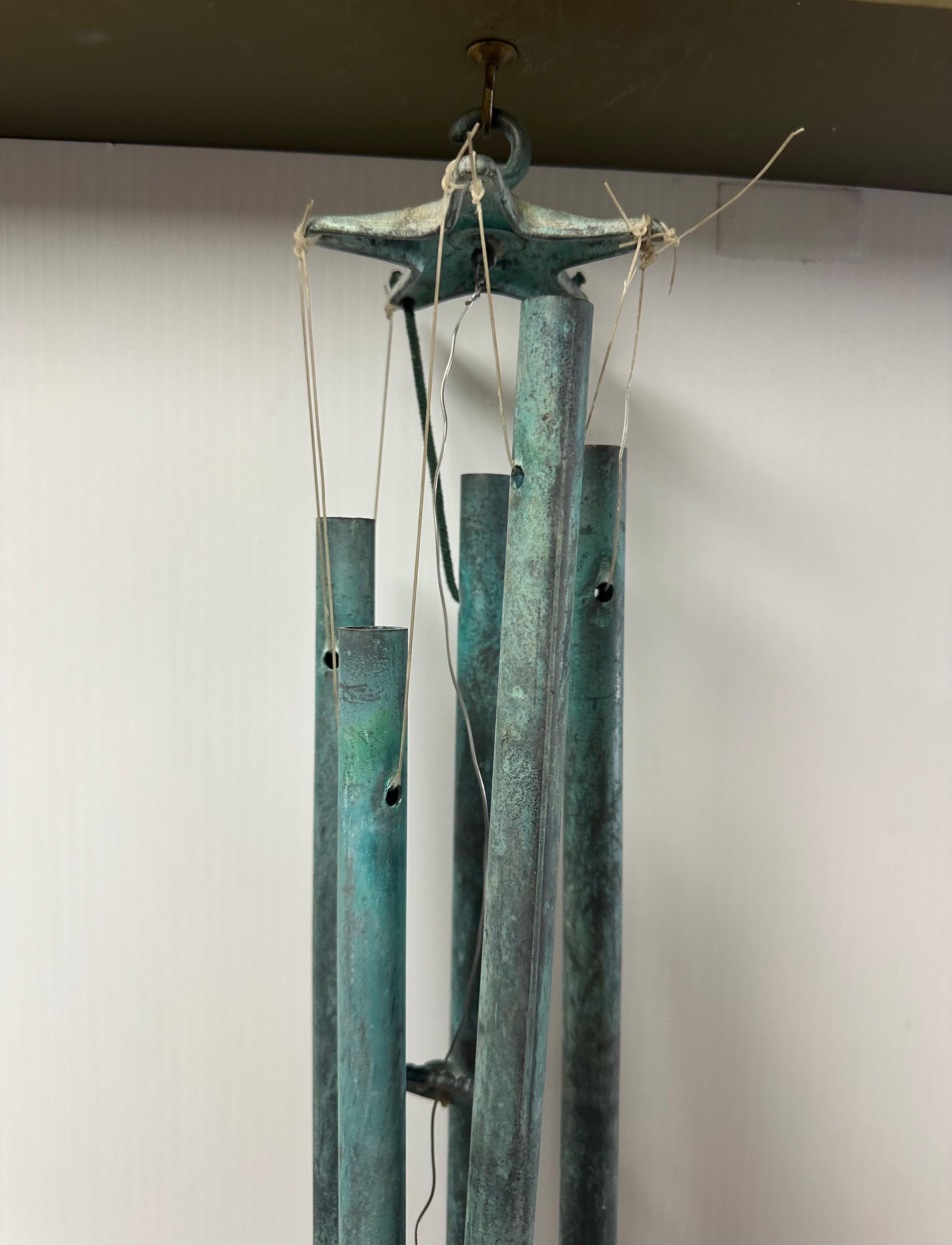 Patinated Bronze Wind Chimes in the Style of Walter Lamb 4