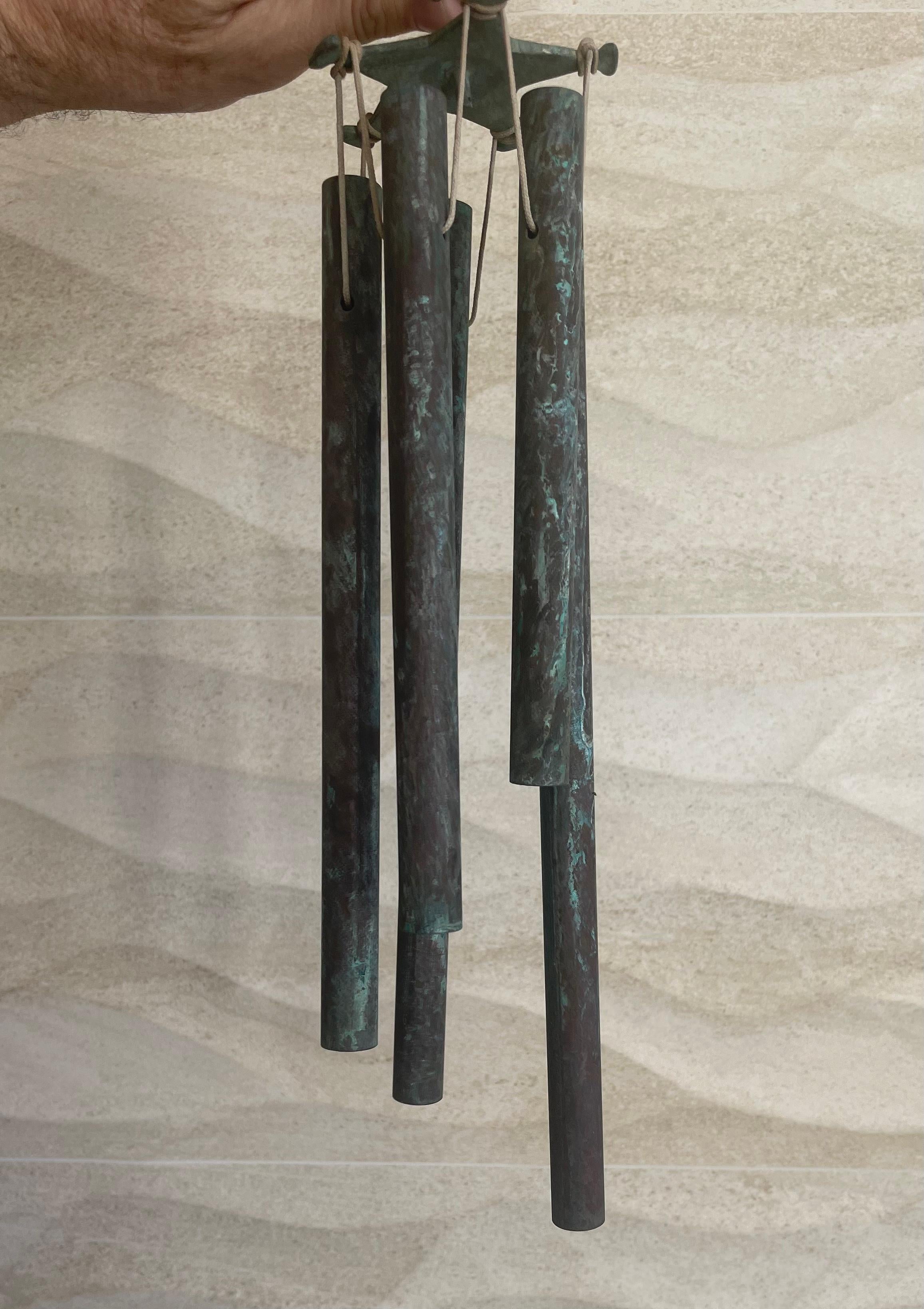 Patinated Bronze Wind Chimes in the Style of Walter Lamb 2