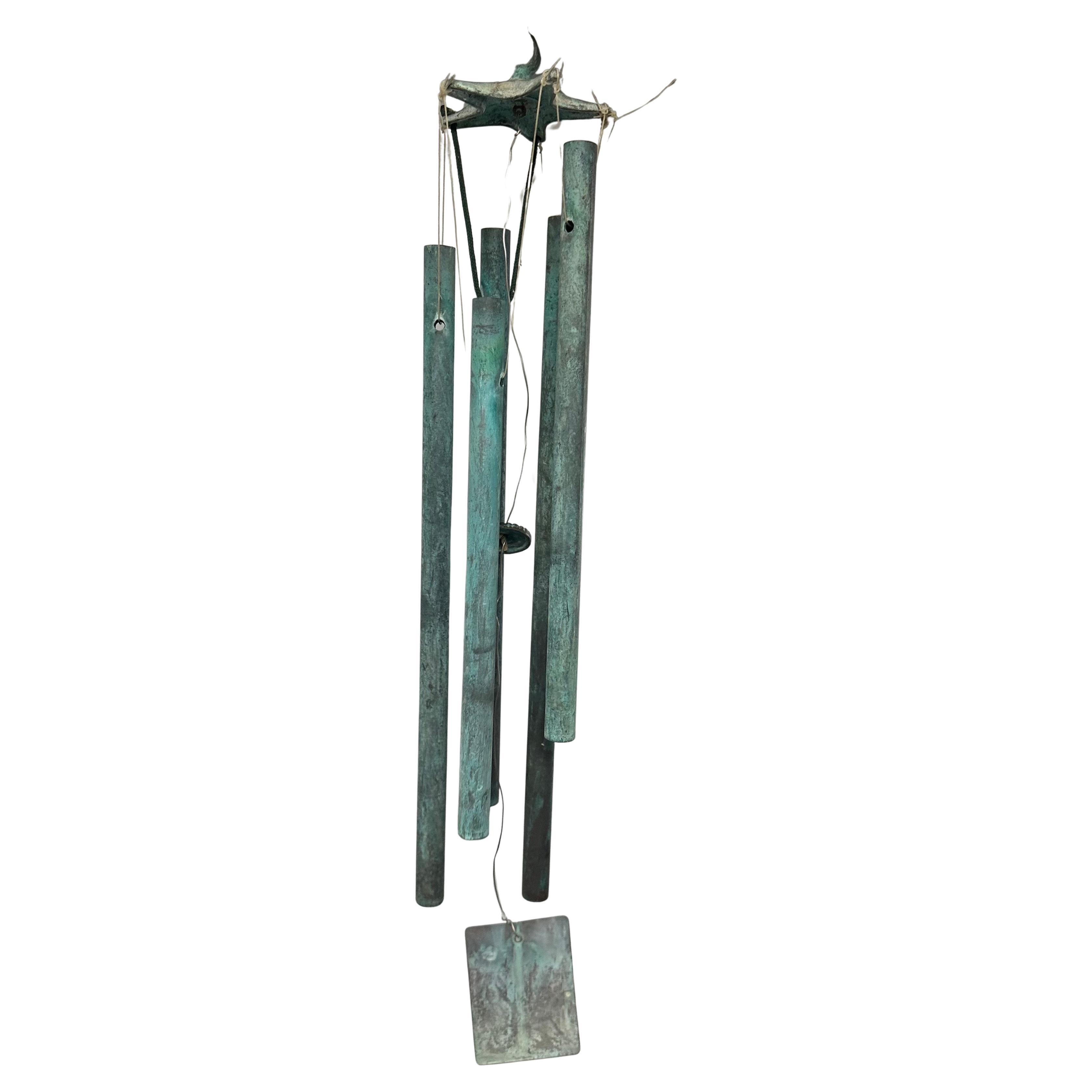 Patinated Bronze Wind Chimes in the Style of Walter Lamb 6