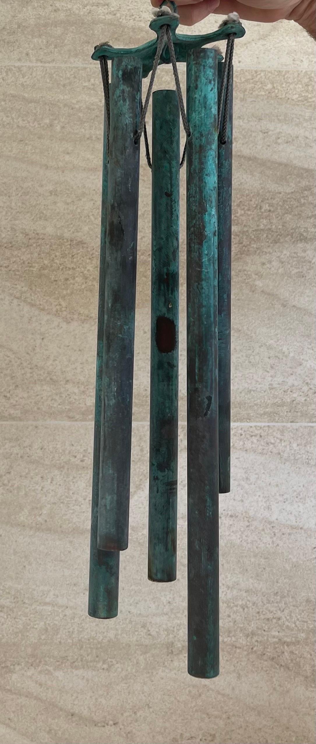 Patinated Bronze Wind Chimes in the Style of Walter Lamb In Good Condition In San Diego, CA