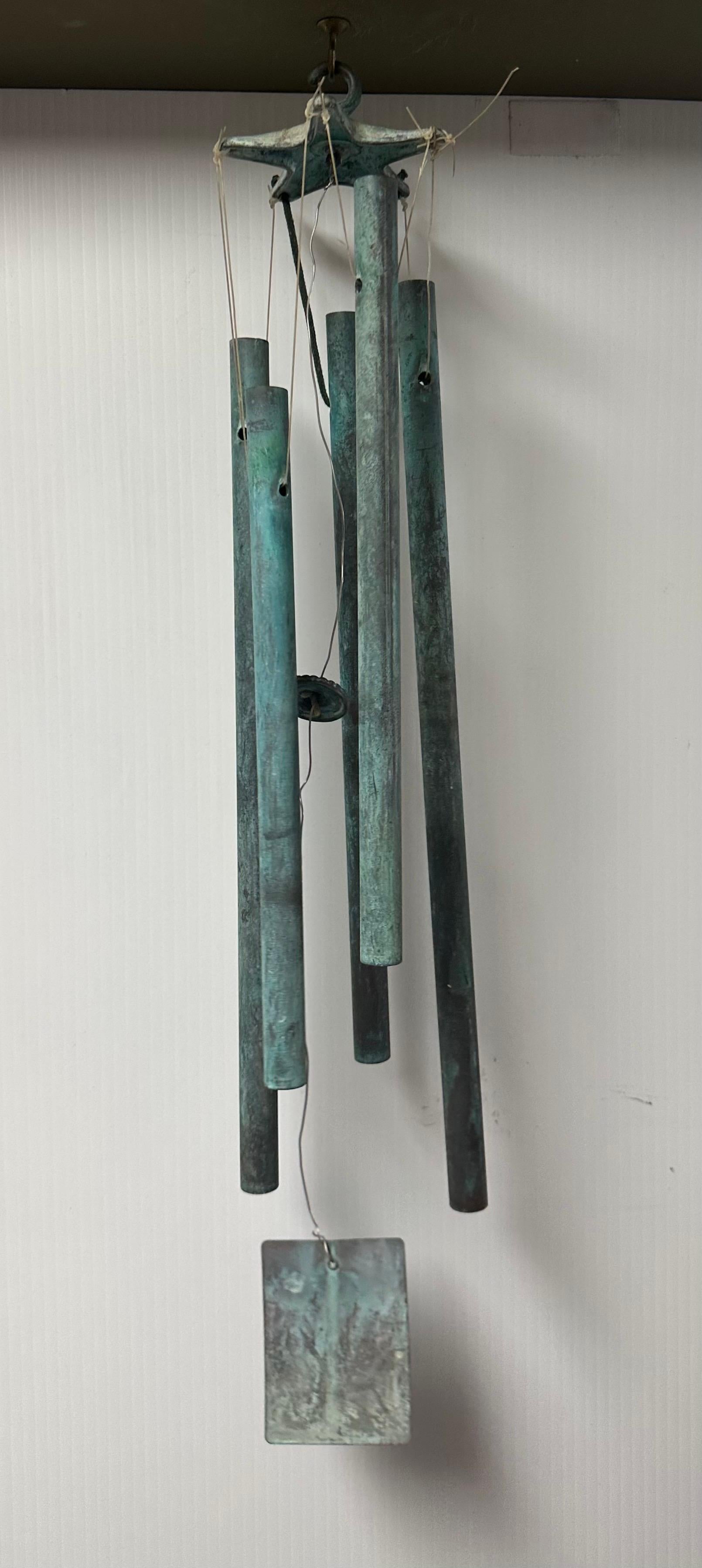 Patinated Bronze Wind Chimes in the Style of Walter Lamb 2