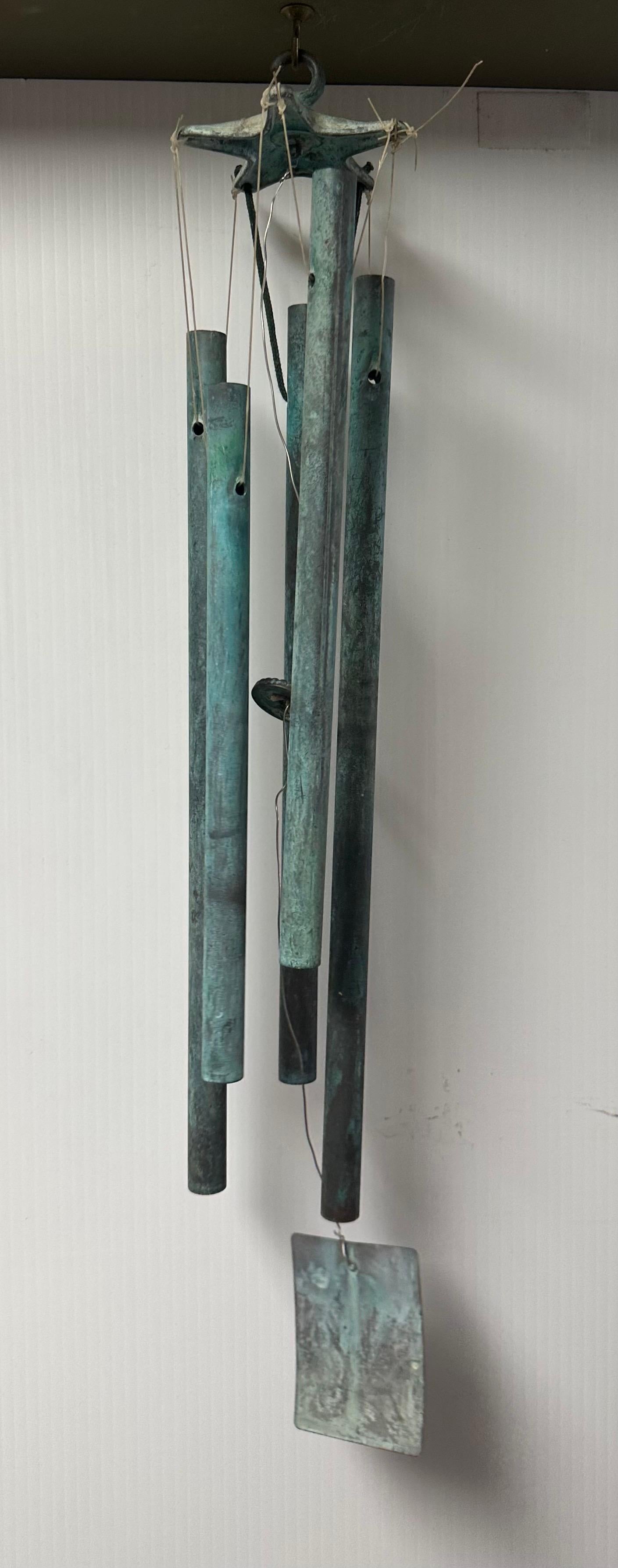 Patinated Bronze Wind Chimes in the Style of Walter Lamb 3