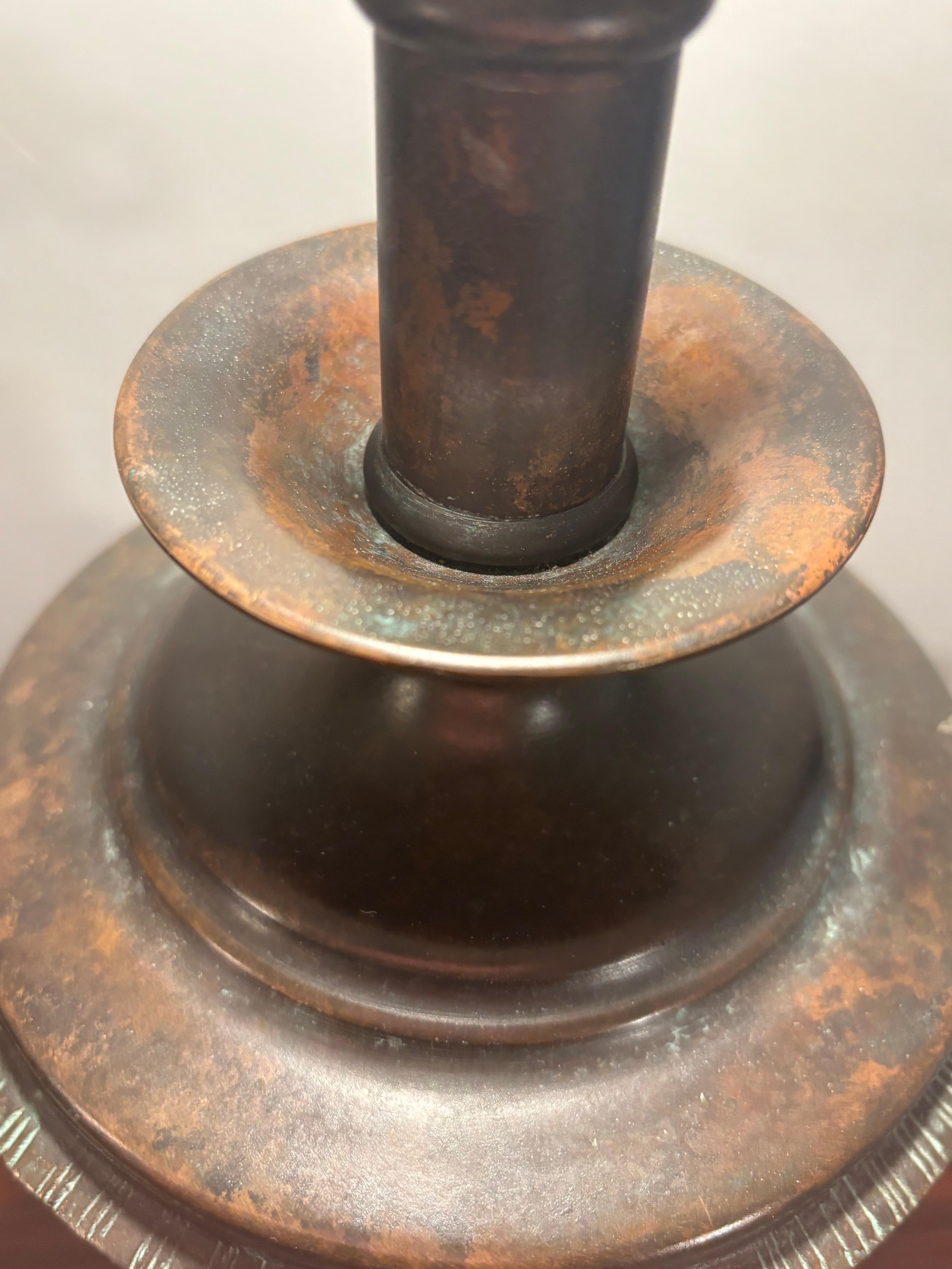 Patinated Cast Bronze and Tessellated Stone Table Lamps by Maitland Smith In Good Condition For Sale In Boynton Beach, FL