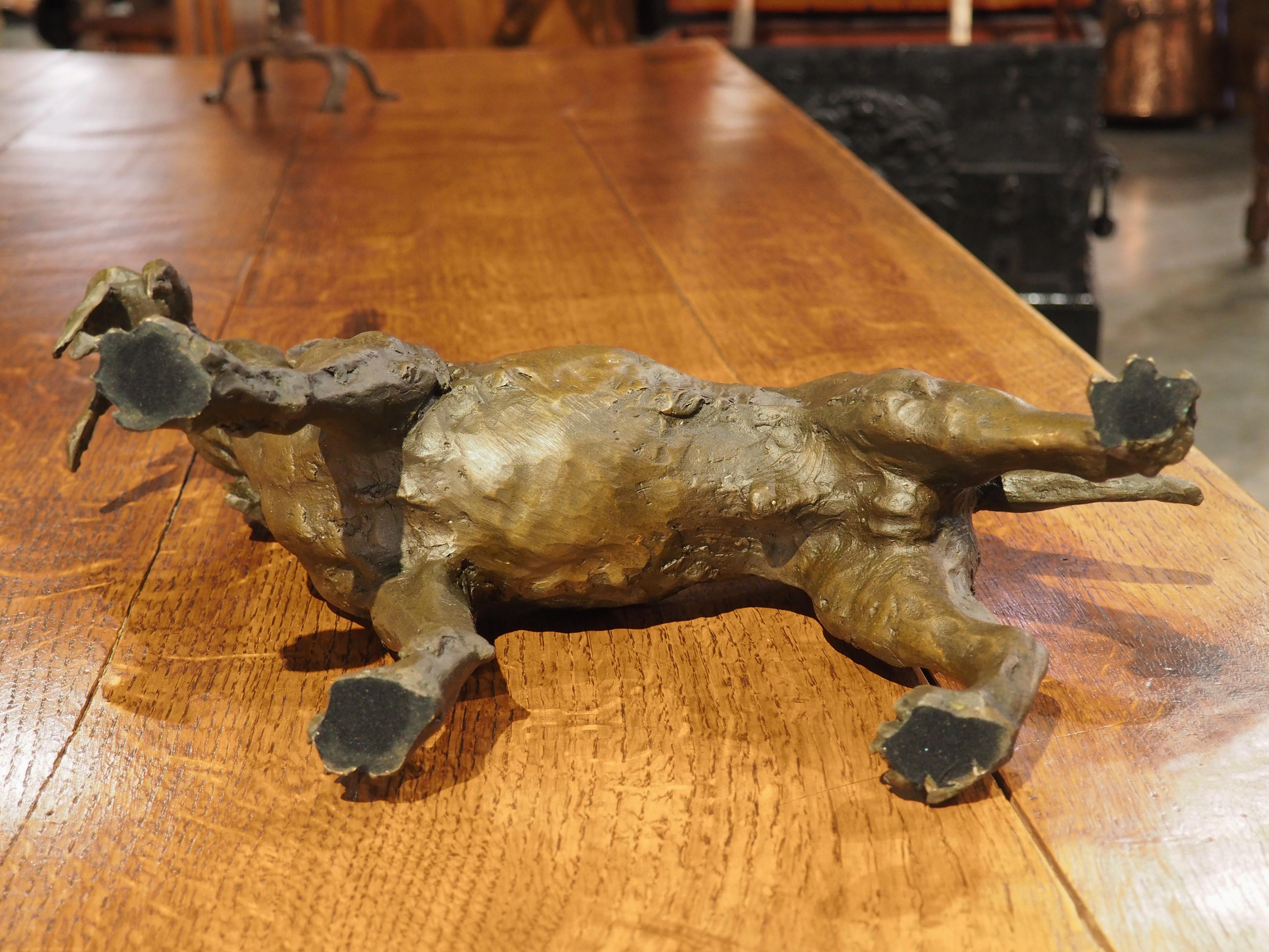 Patinated Cast Bronze Hunting Dog Sculpture, 20th Century 16