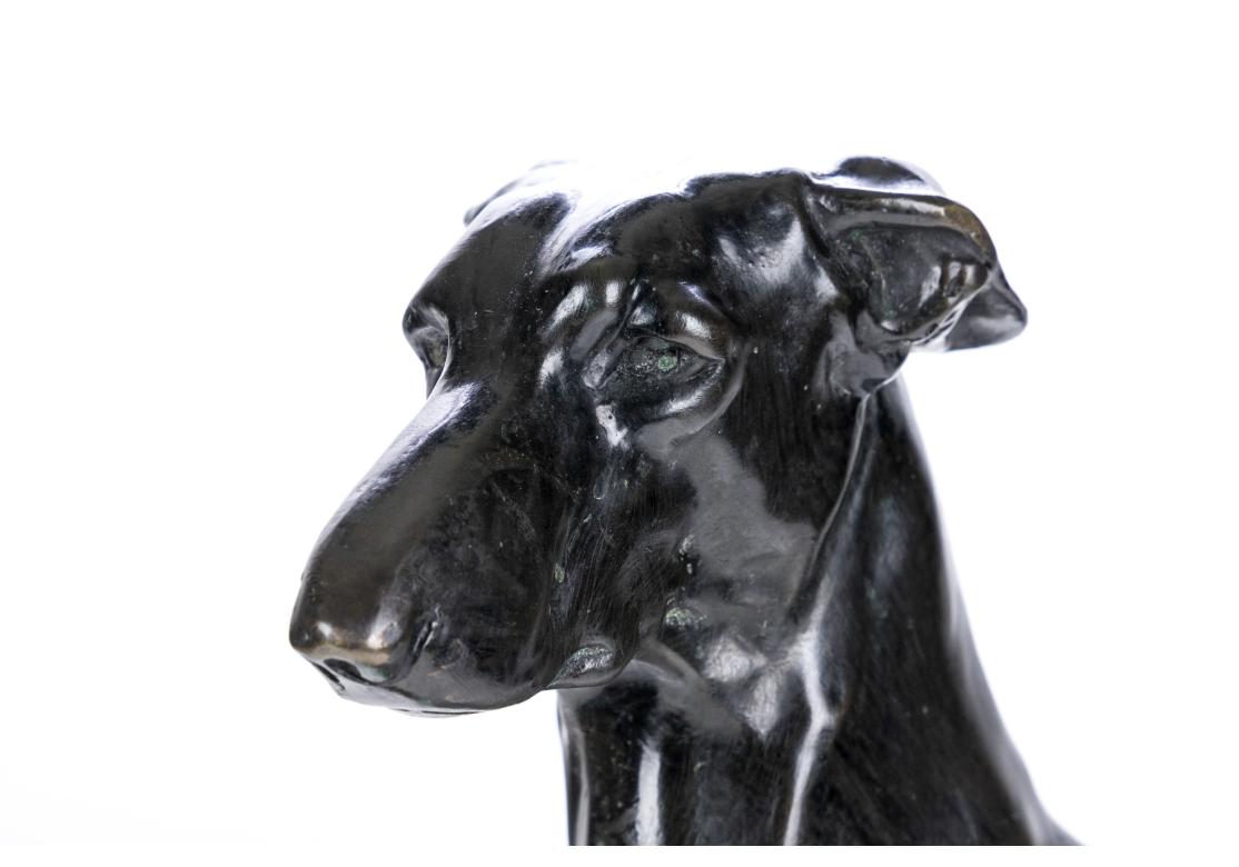 Patinated Cast Bronze Sculpture Of A Greyhound After Jules-Edmond Masson For Sale 4