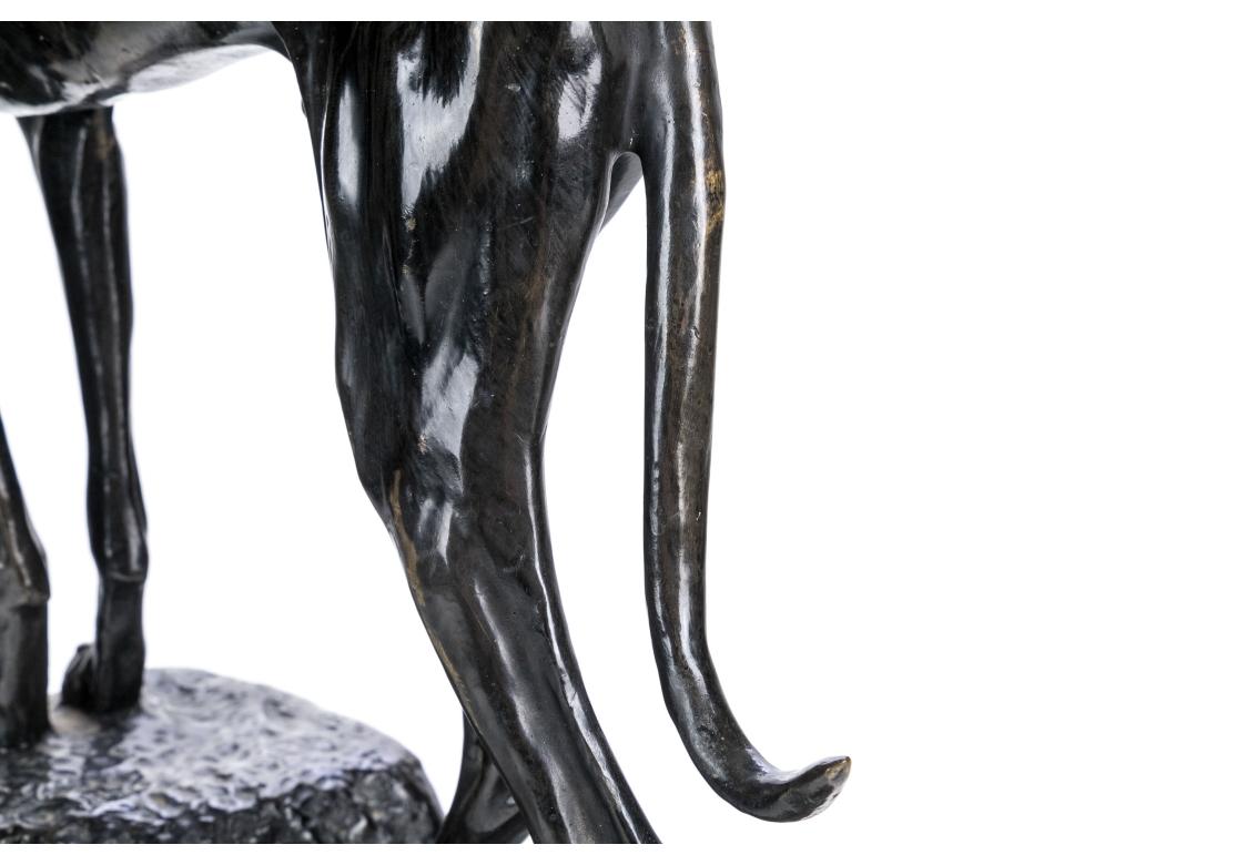 Patinated Cast Bronze Sculpture Of A Greyhound After Jules-Edmond Masson For Sale 2