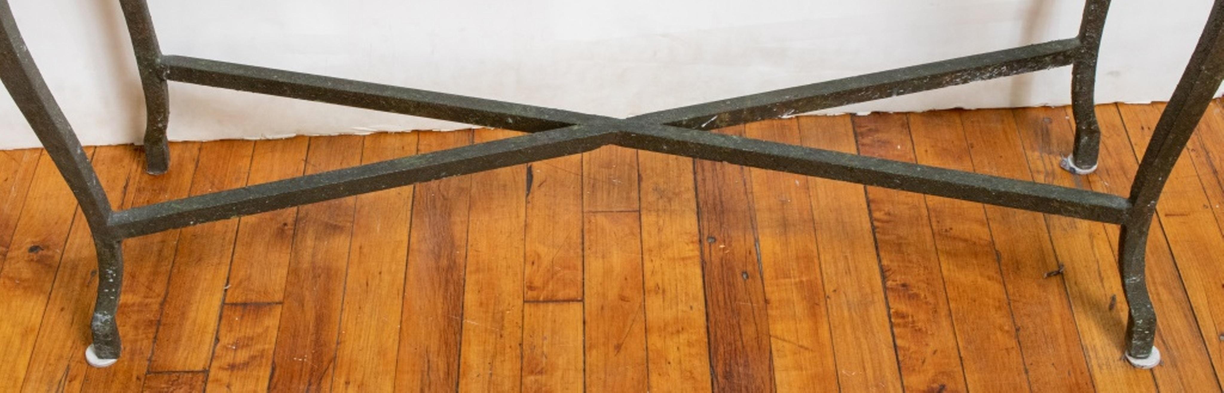Patinated Cast Iron Console Table In Good Condition For Sale In New York, NY