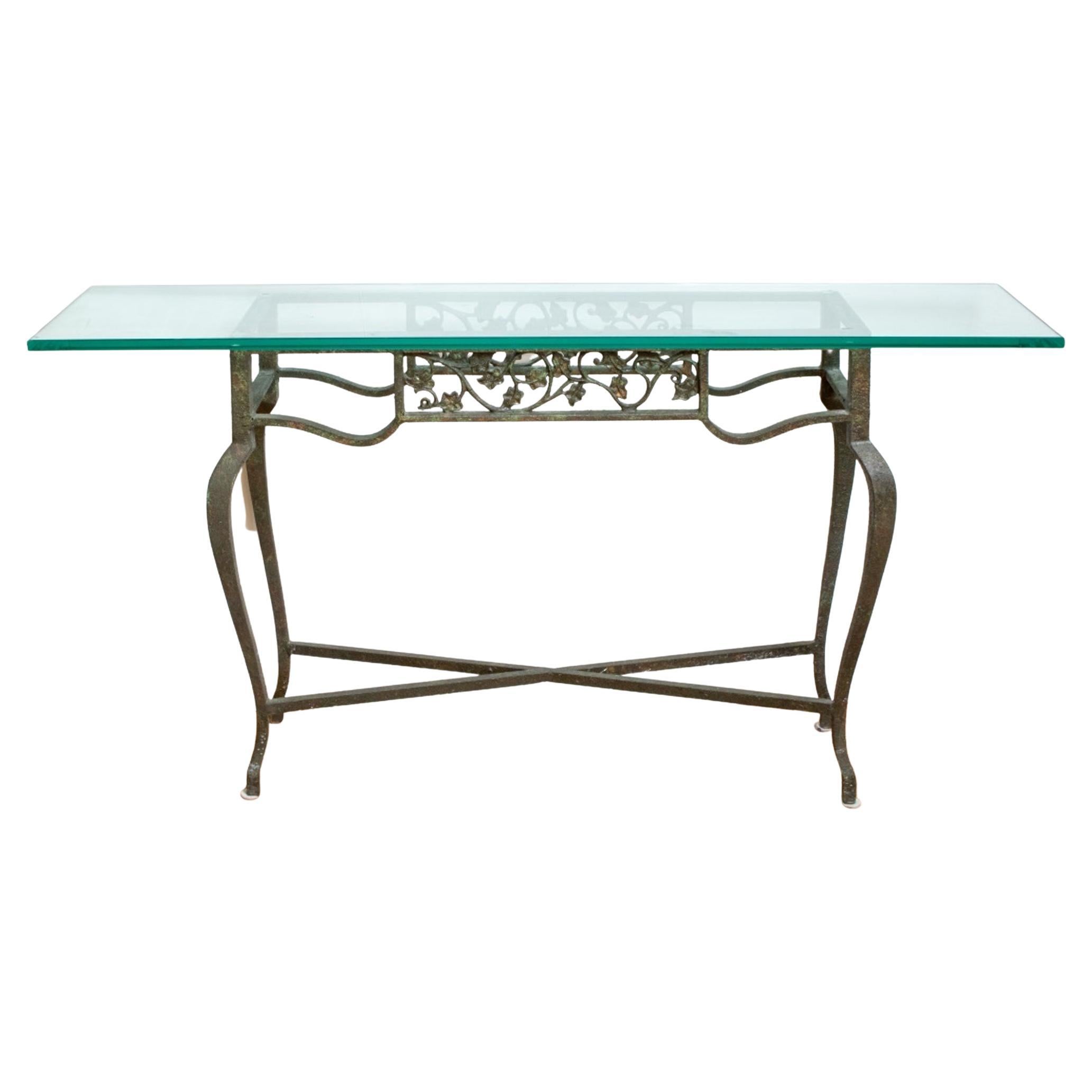 Patinated Cast Iron Console Table