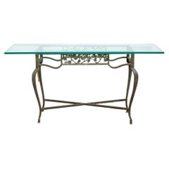 Vintage Patinated Cast Iron Console Table