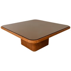 Patinated Cognac Leather Coffee Table by De Sede, Switzerland, 1970s