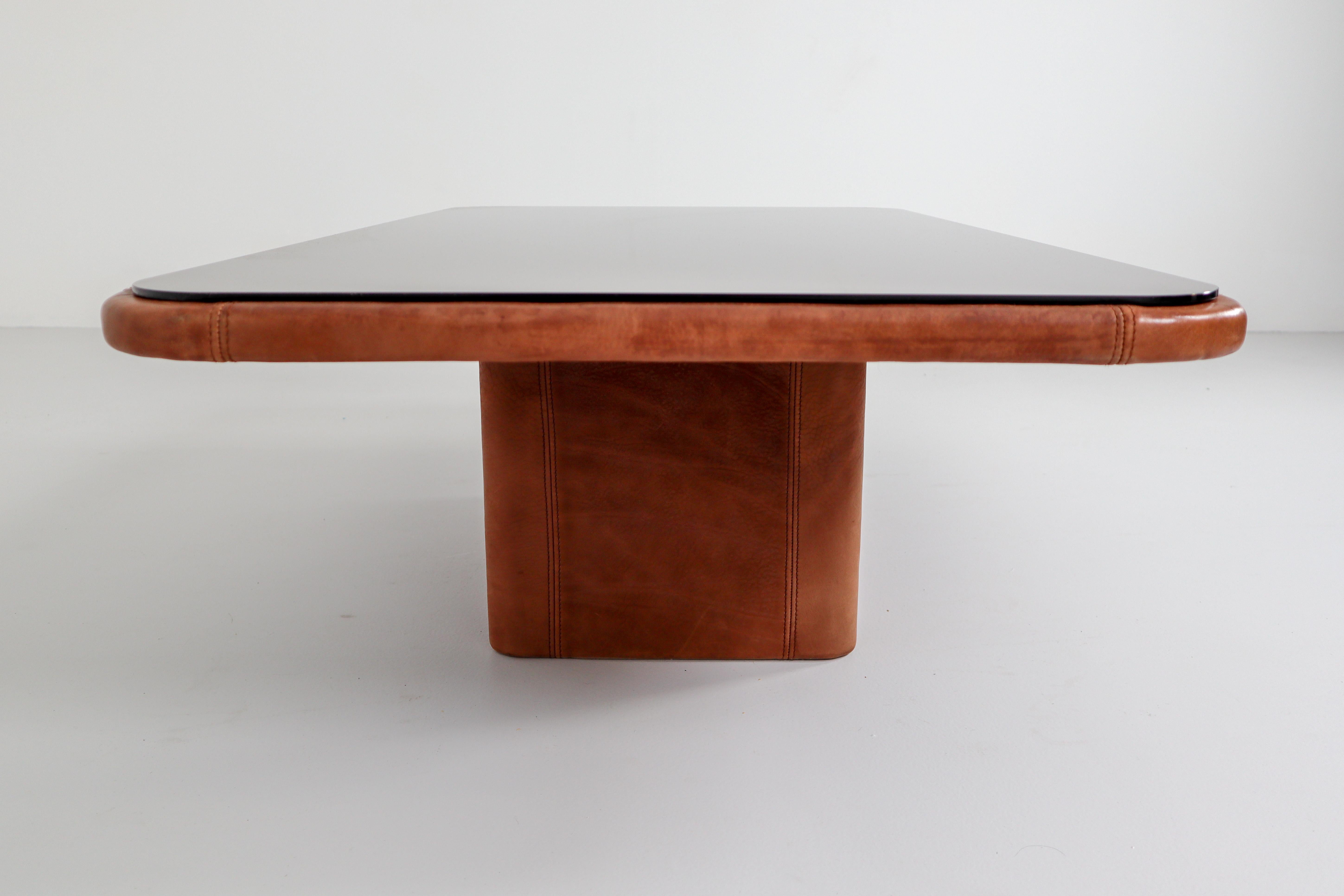 Mid-Century Modern Patinated Cognac Leather 